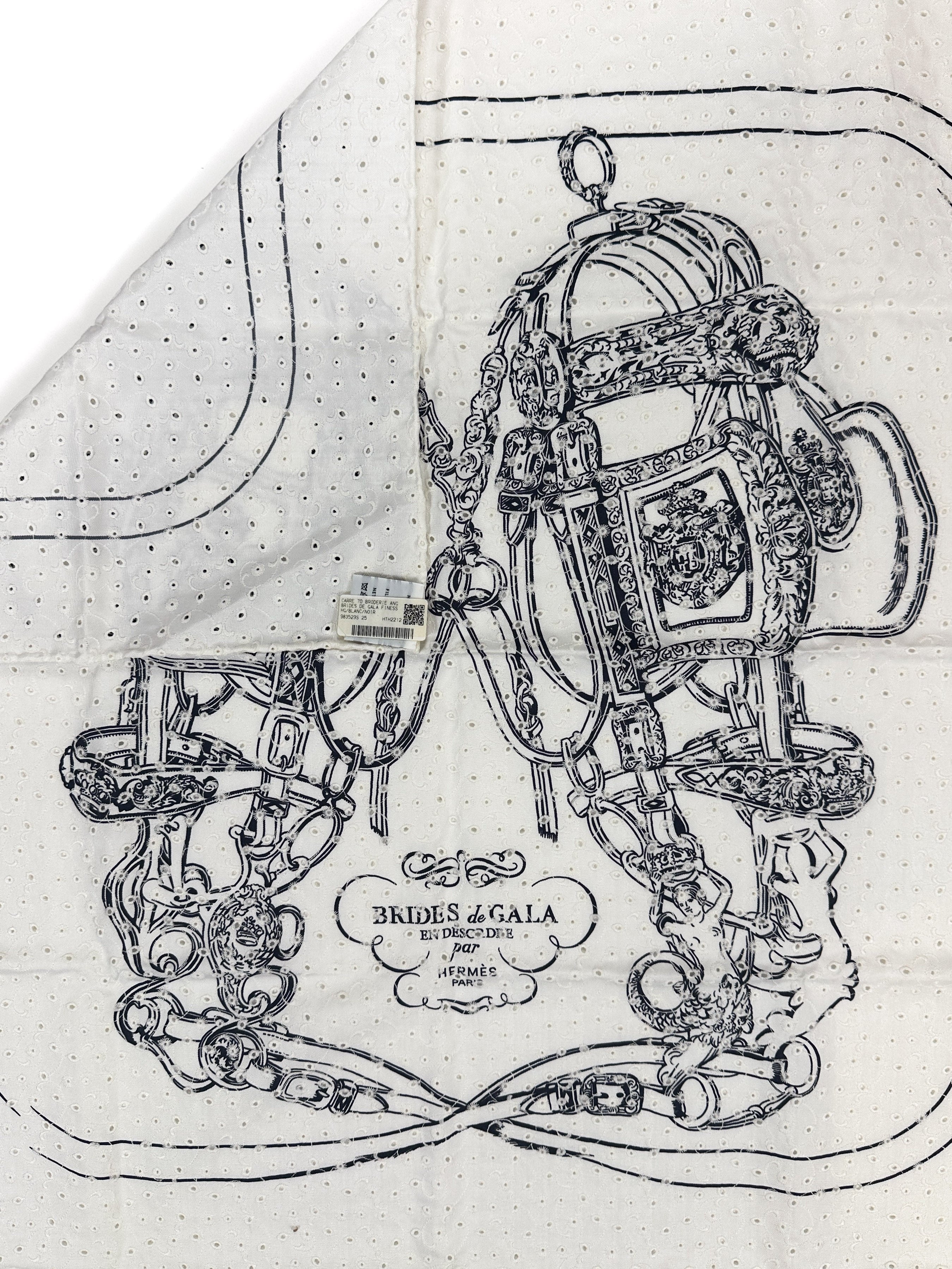 Hermès Brides de Gala Broderie Anglaise 70