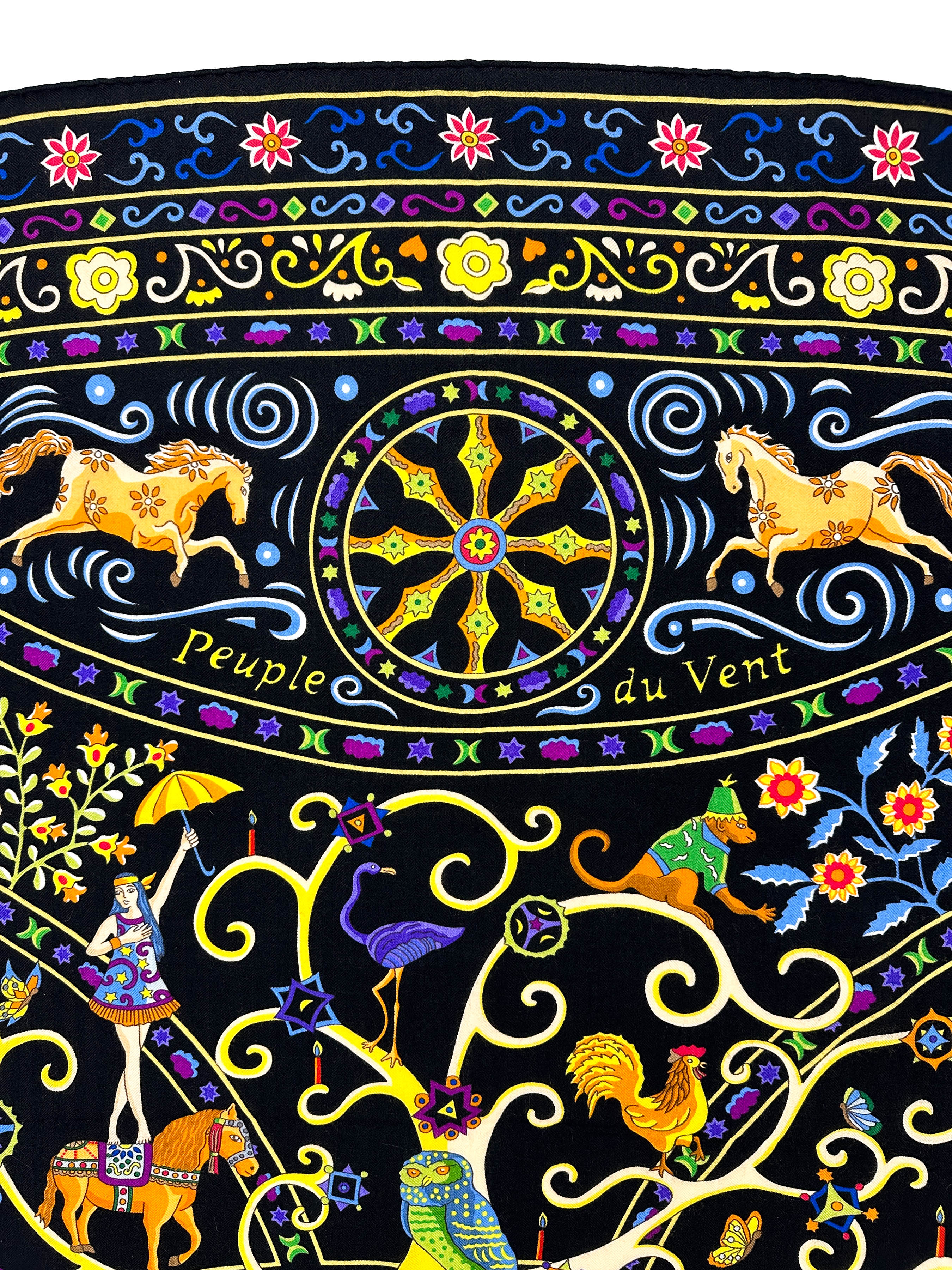 Hermès Peuple Du Vent Cashmere Silk 140