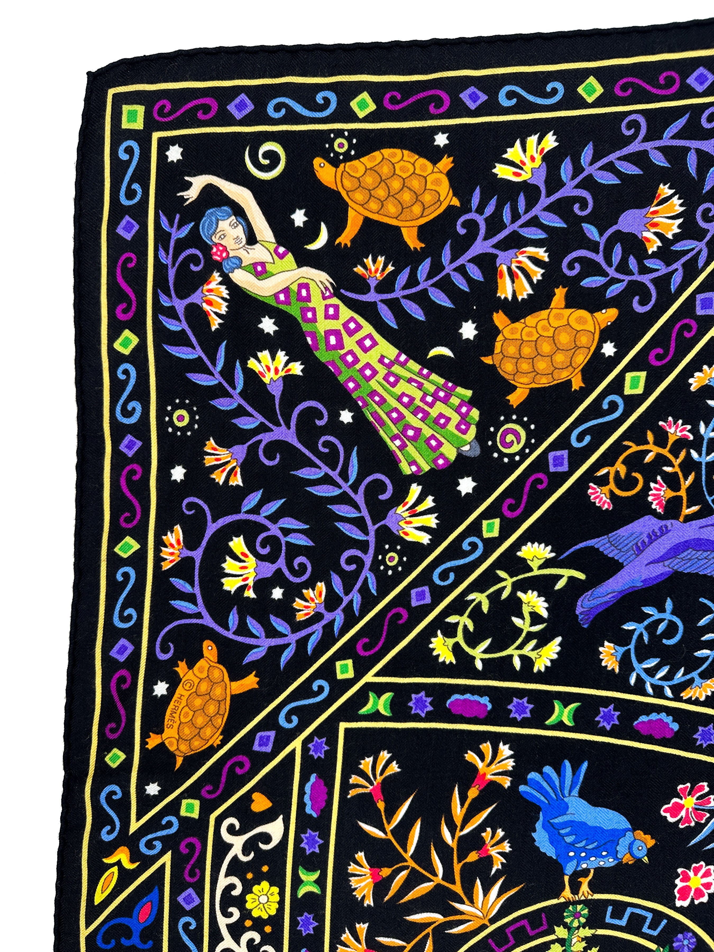 Hermès Peuple Du Vent Cashmere Silk 140
