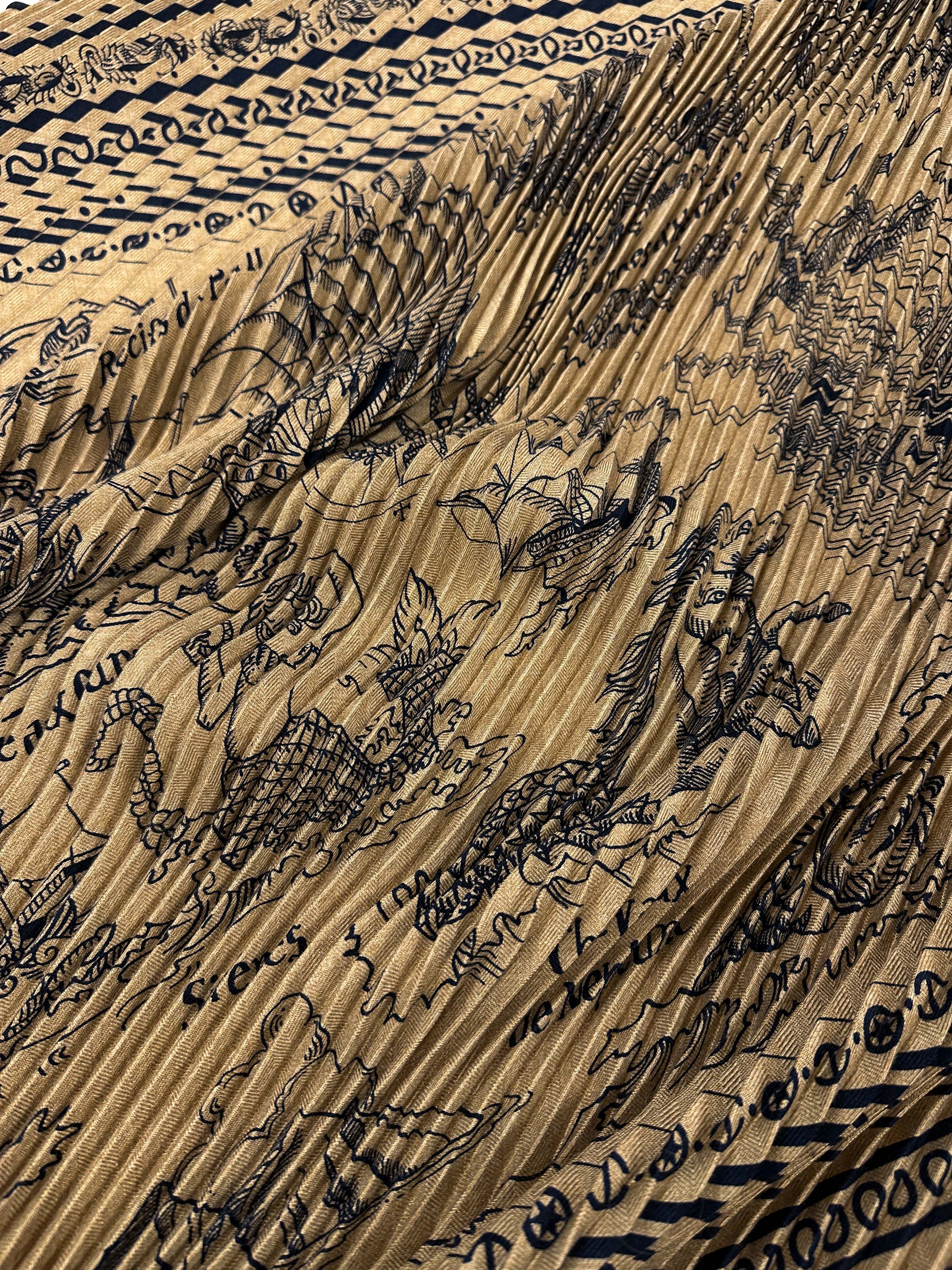 Hermès Tatouages Marins Bandana Cashmere Silk Plissé 140