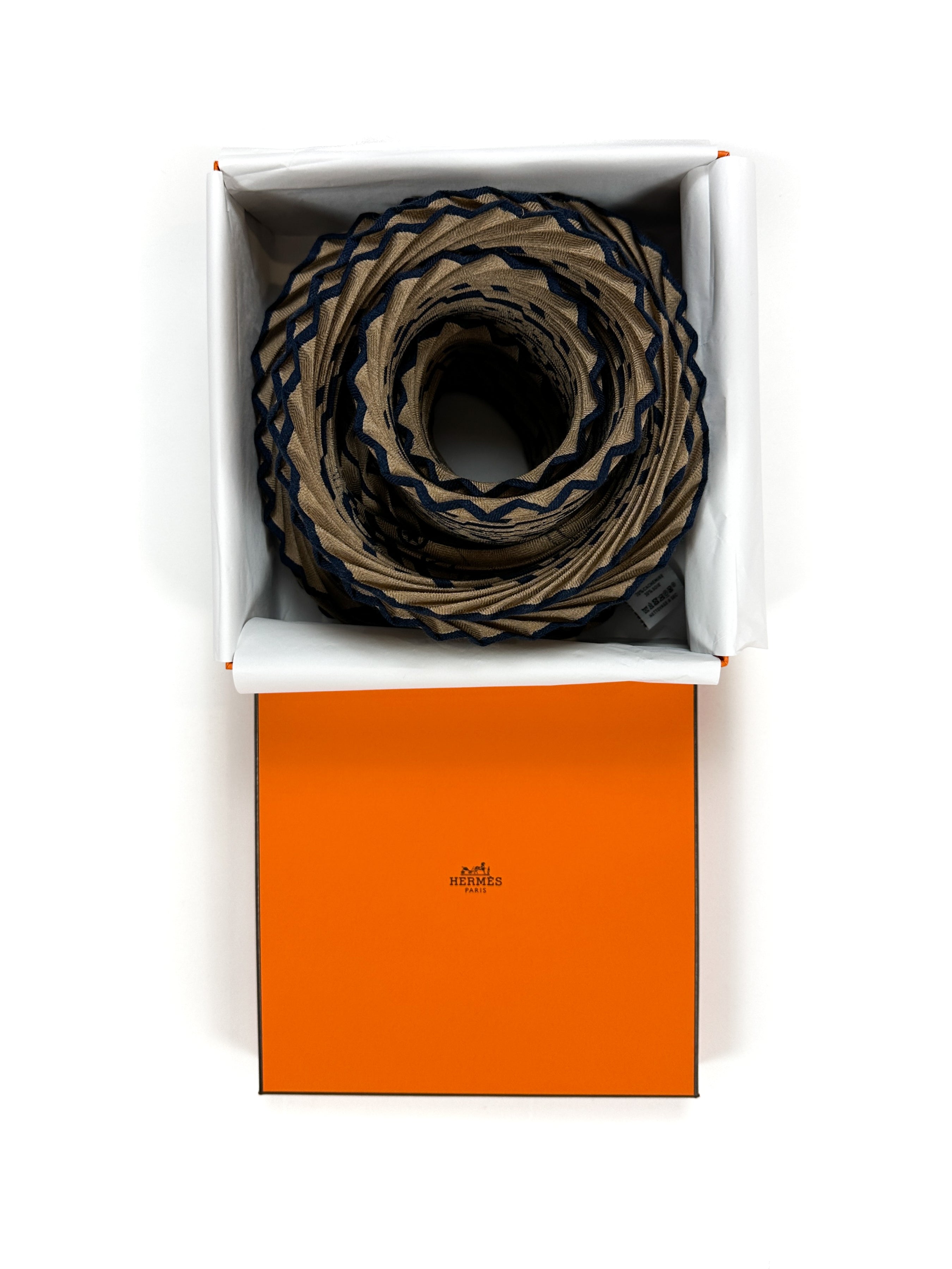 Hermès Tatouages Marins Bandana Cashmere Silk Plissé 140