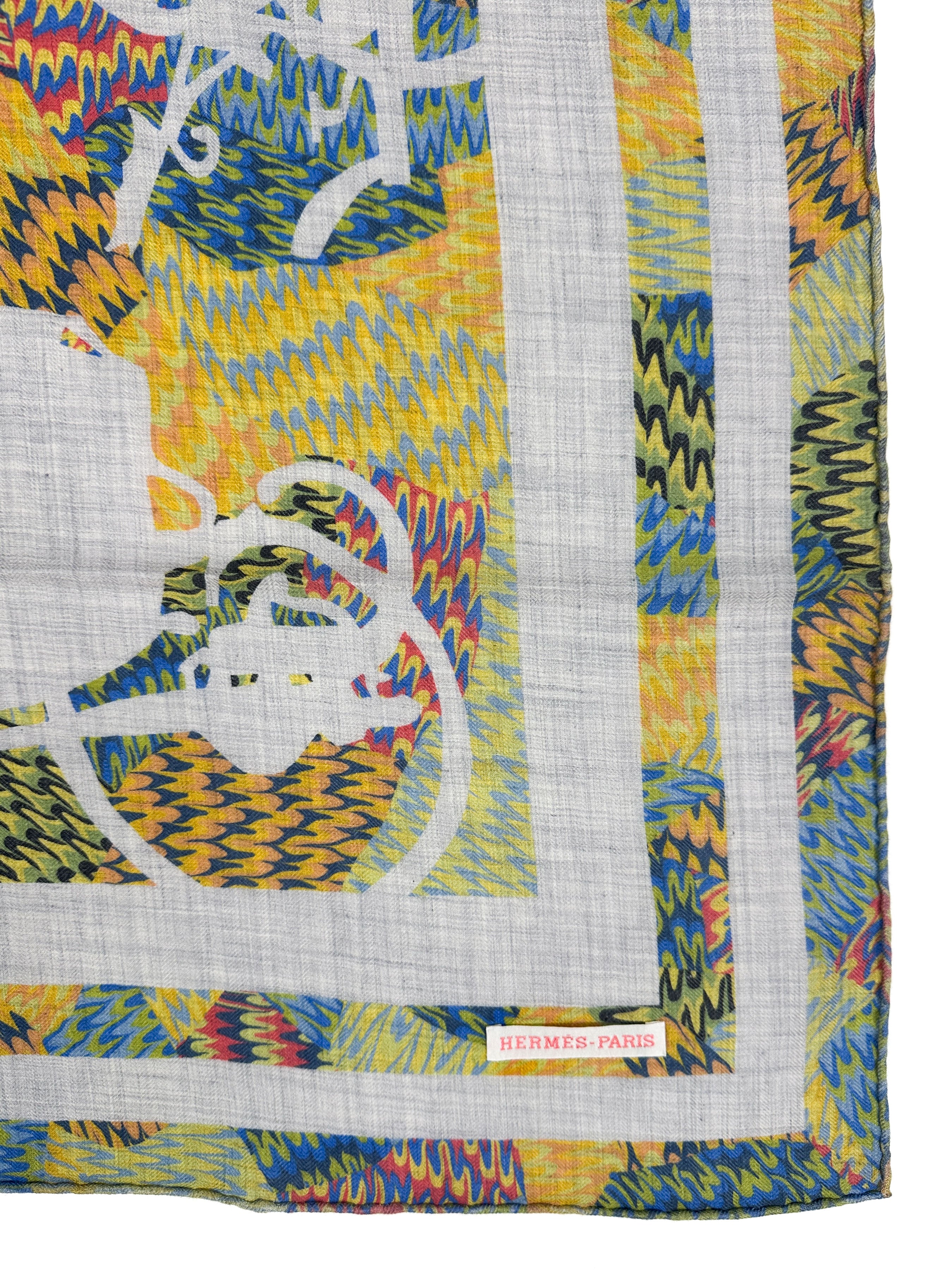 Hermès Ex-Libris Marble Cashmere Silk 90