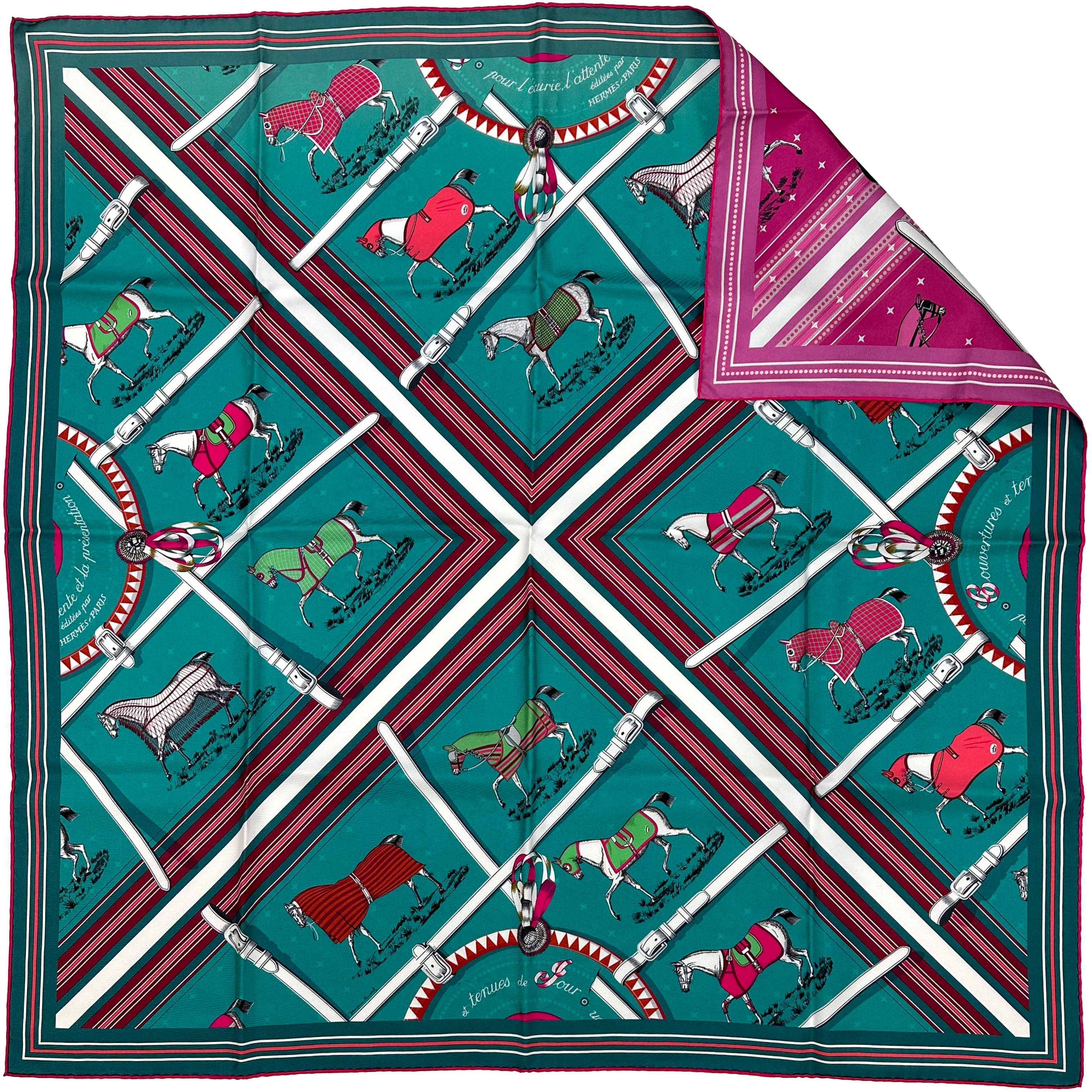 Hermès Couvertures et Tenues de Jour Bandana Double Face 90