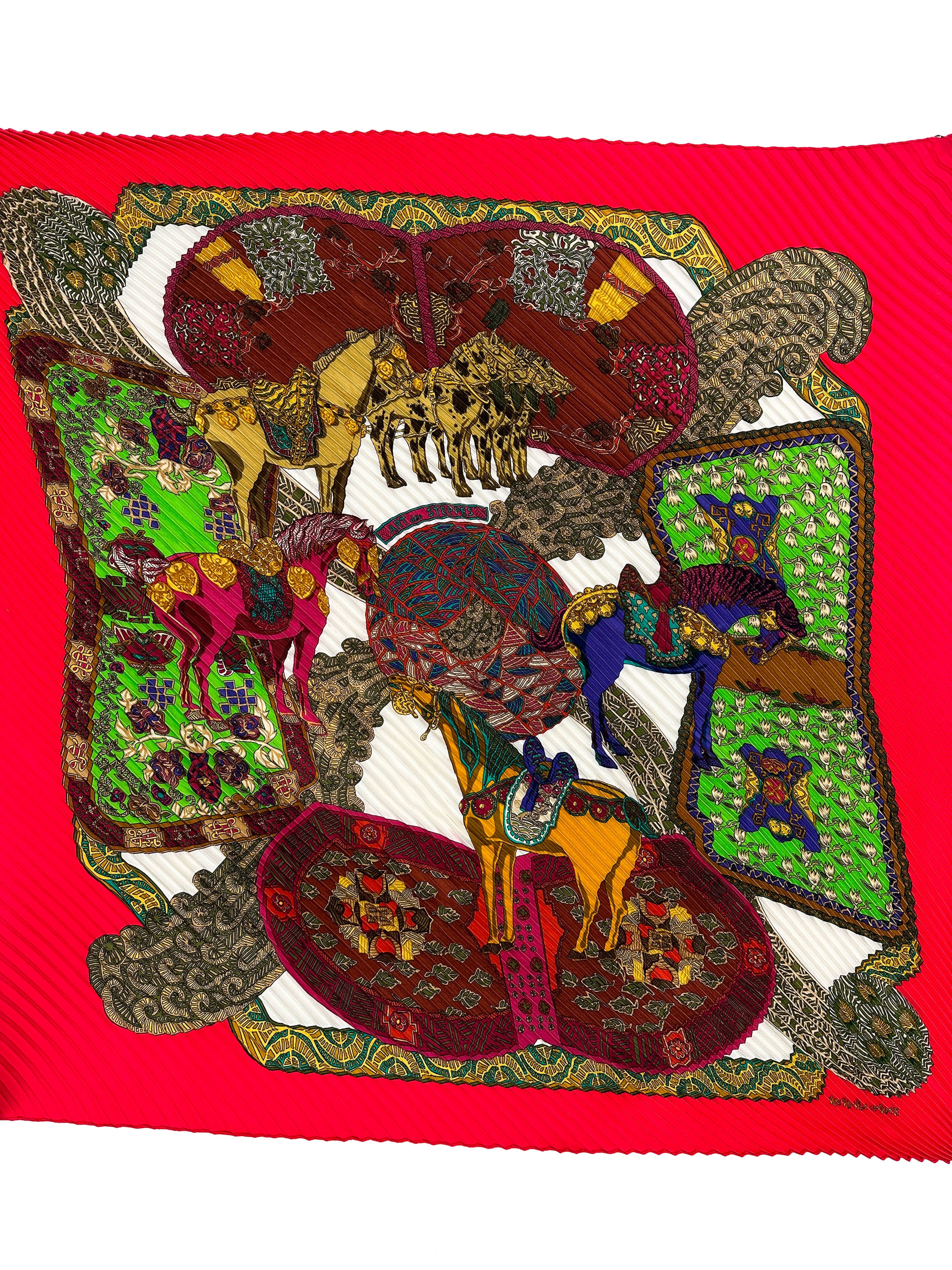 Hermès Art Des Steppes Plissé 90