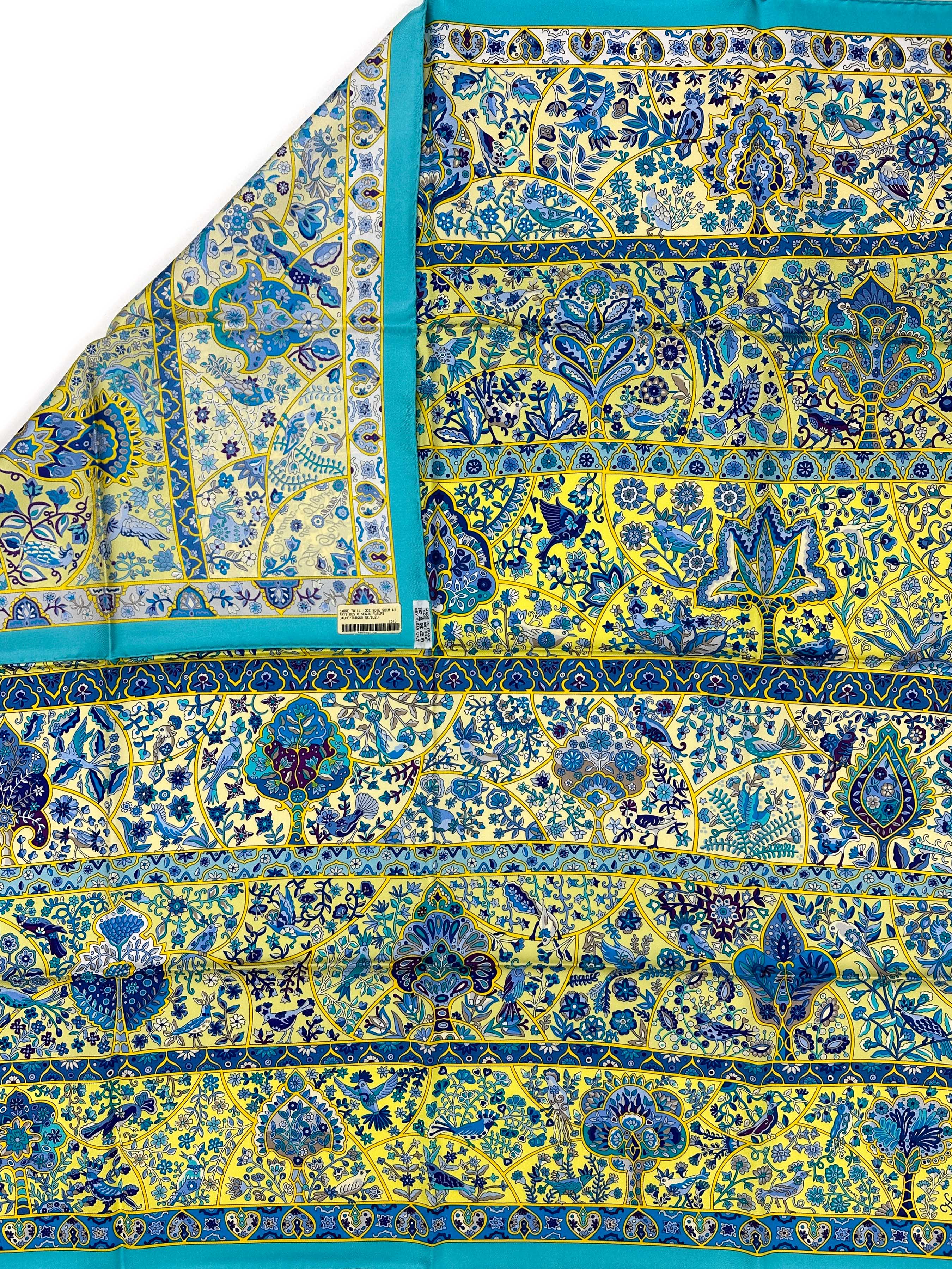 Hermès Au Pays des Oiseaux Fleurs 90