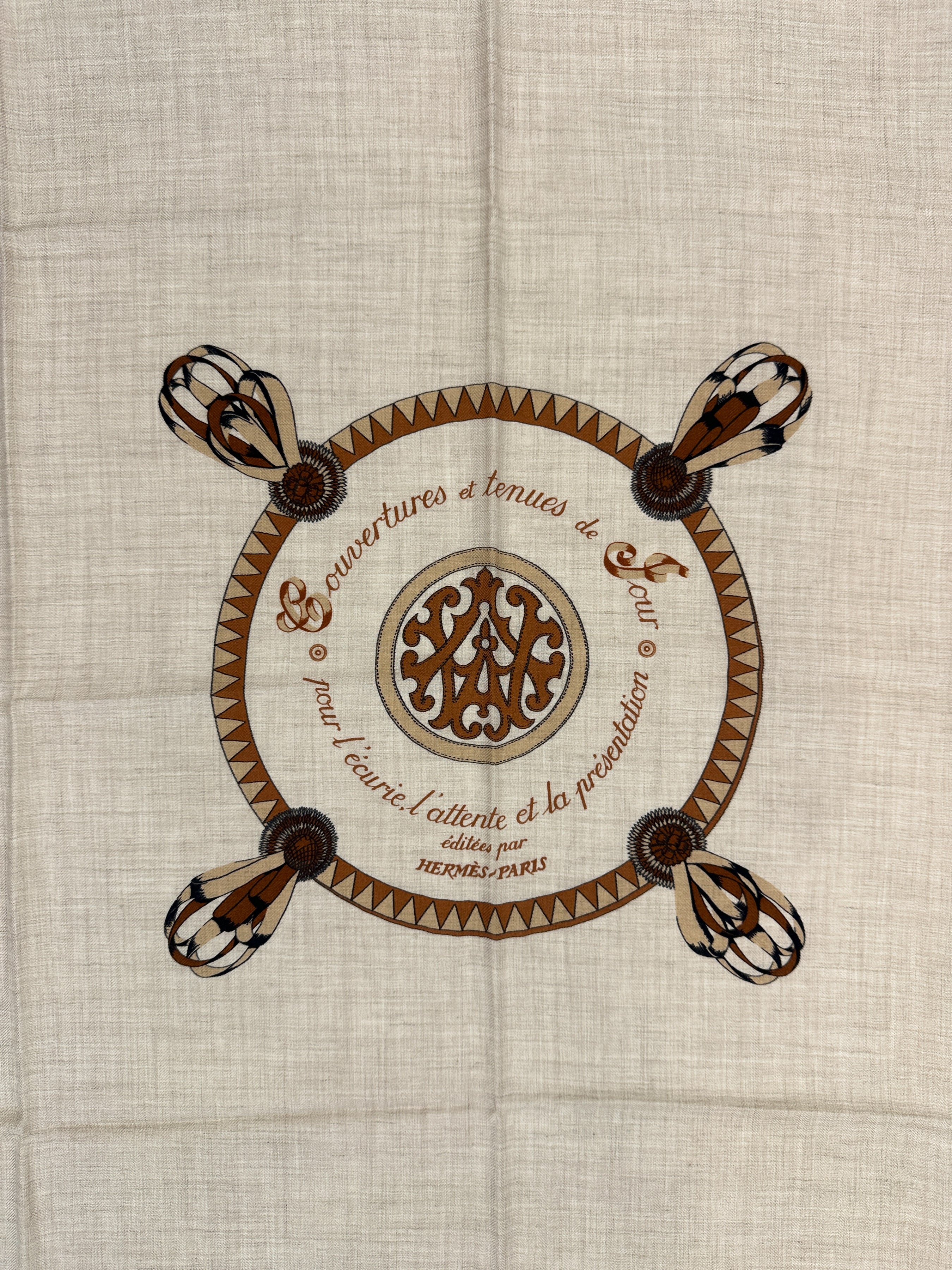 Hermès Encadré Blason Cashmere Silk 90