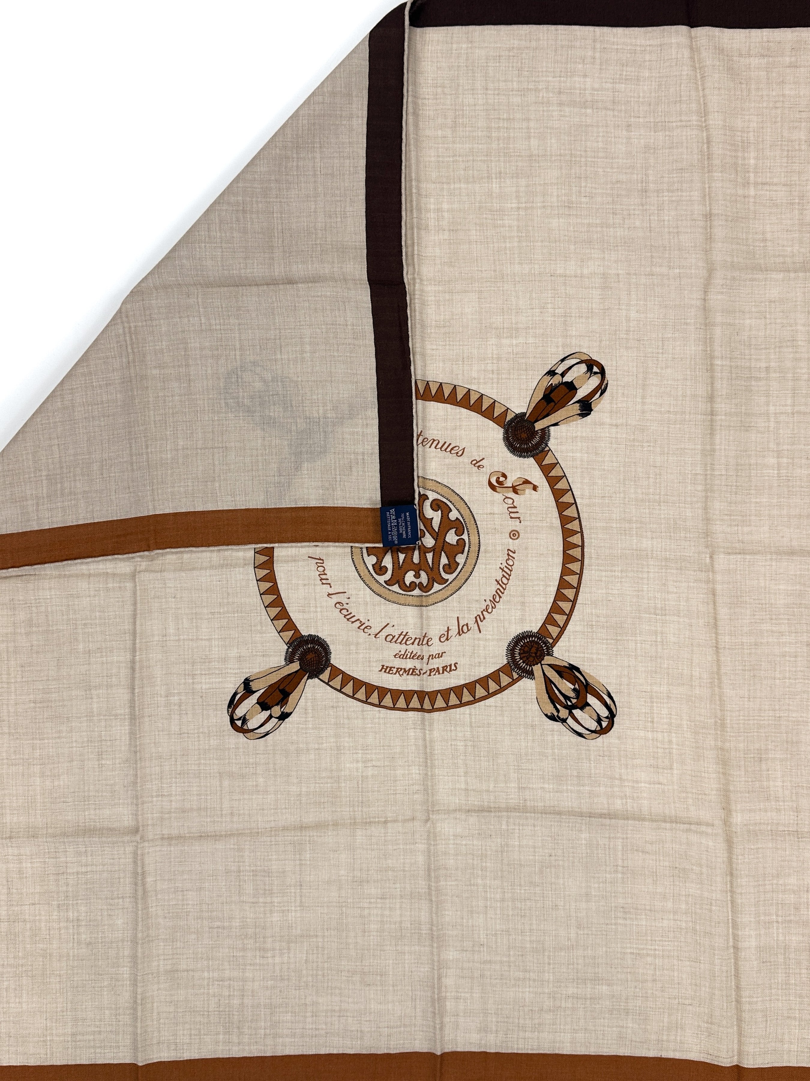 Hermès Encadré Blason Cashmere Silk 90