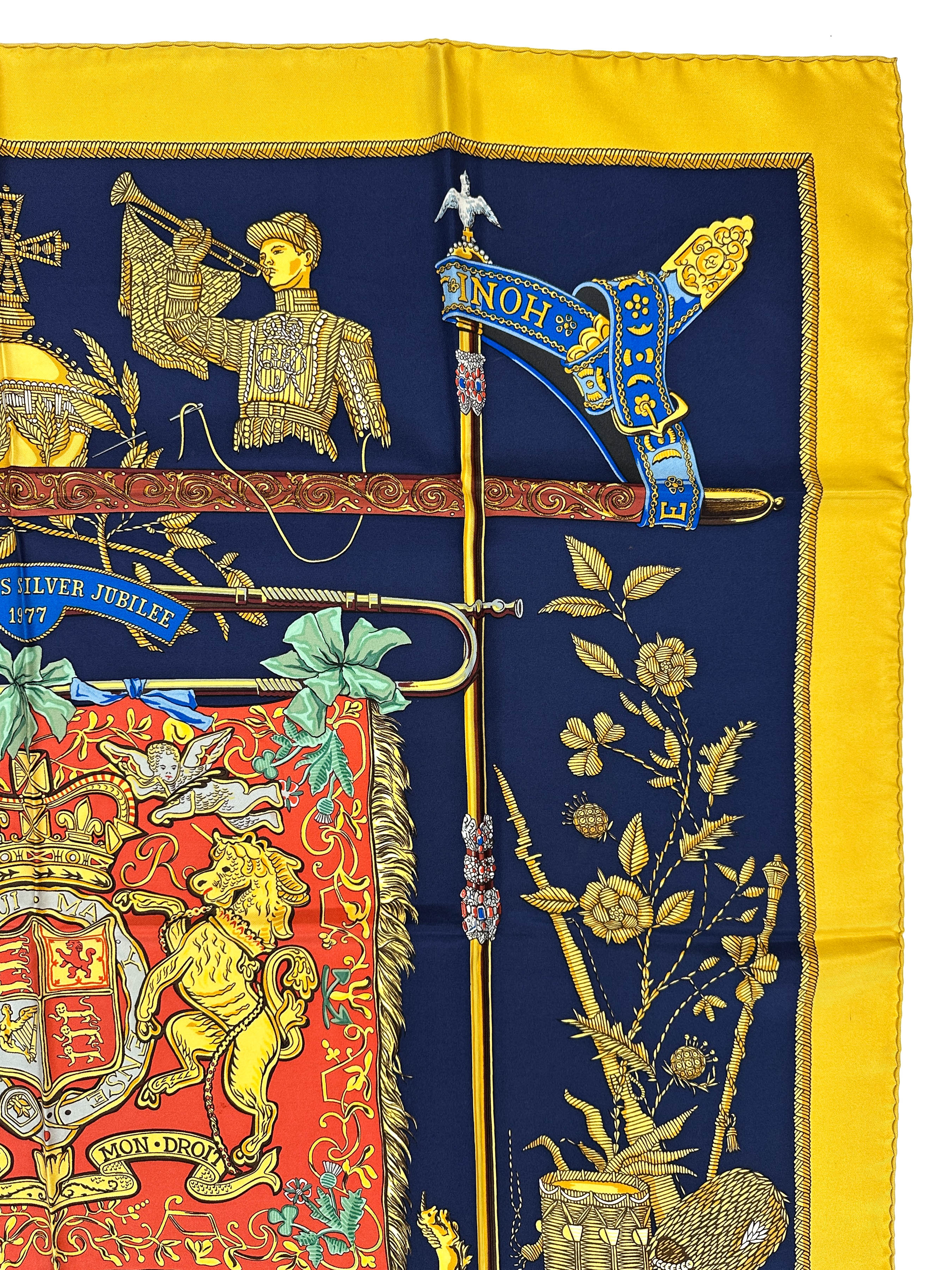 Hermès Special Edition 1977 The Queen's Silver Jubilee Dieu et Mon Droit 90
