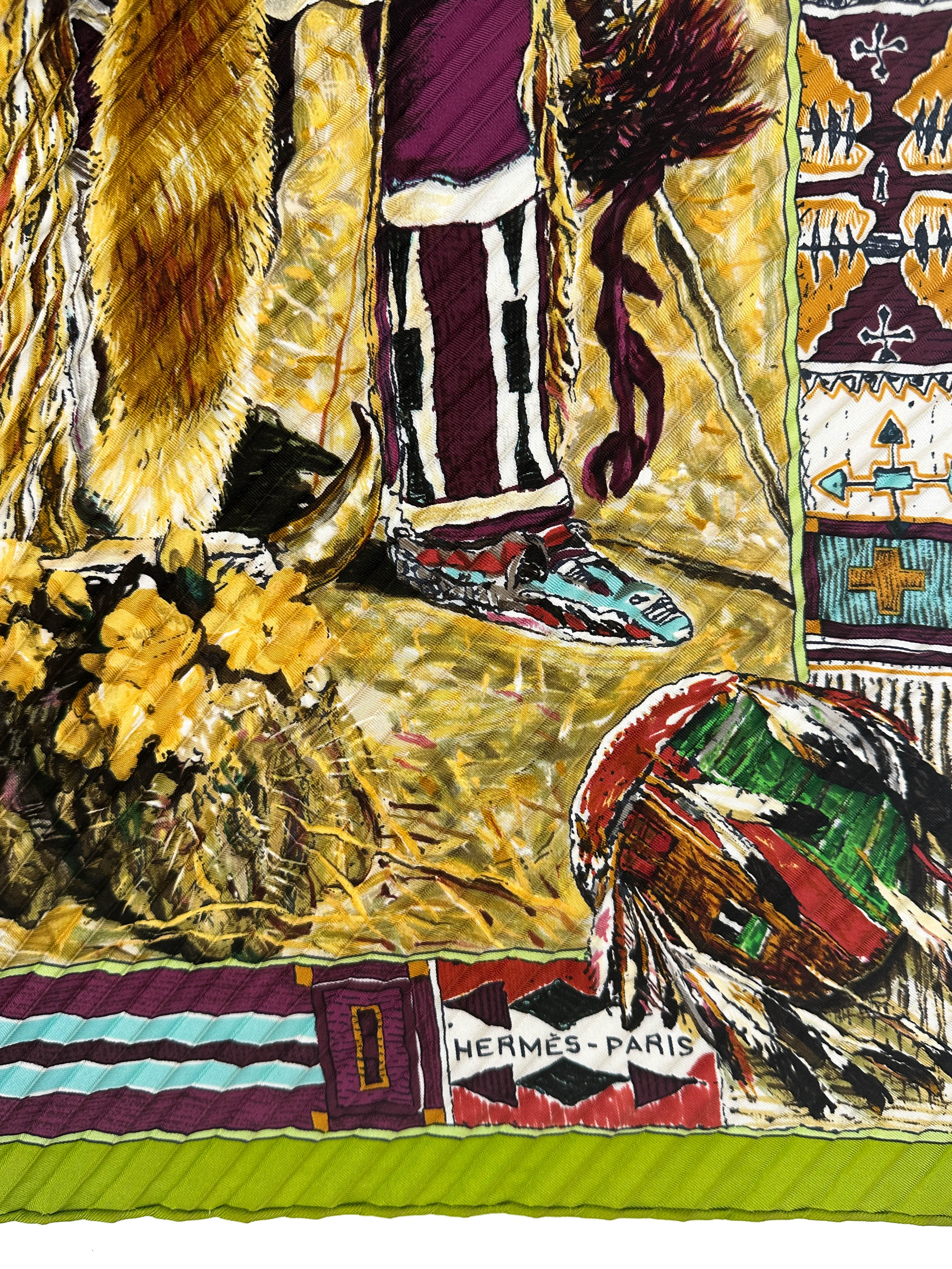 Hermès Les Cheyennes First Edition Plissé 90