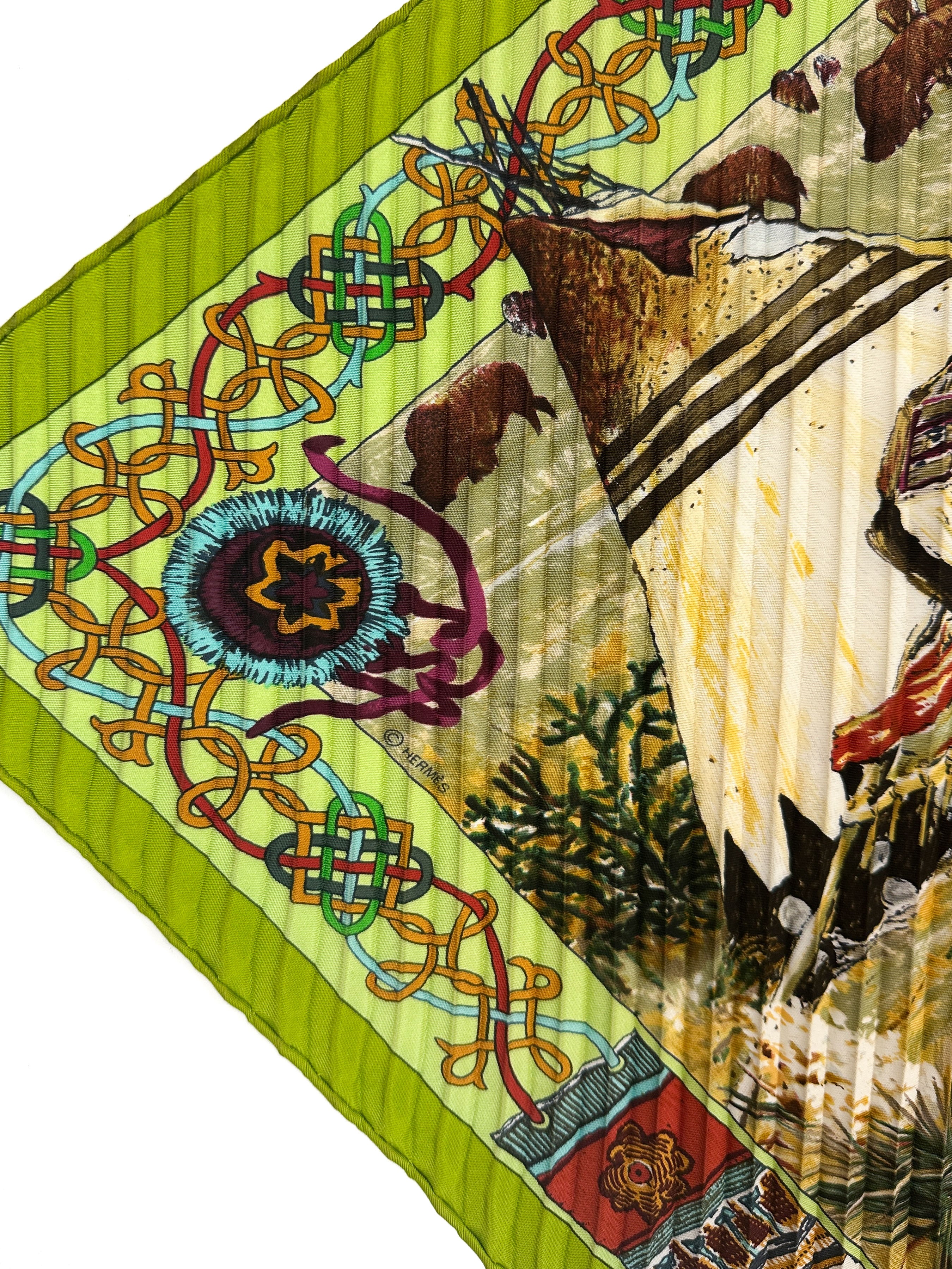 Hermès Les Cheyennes First Edition Plissé 90