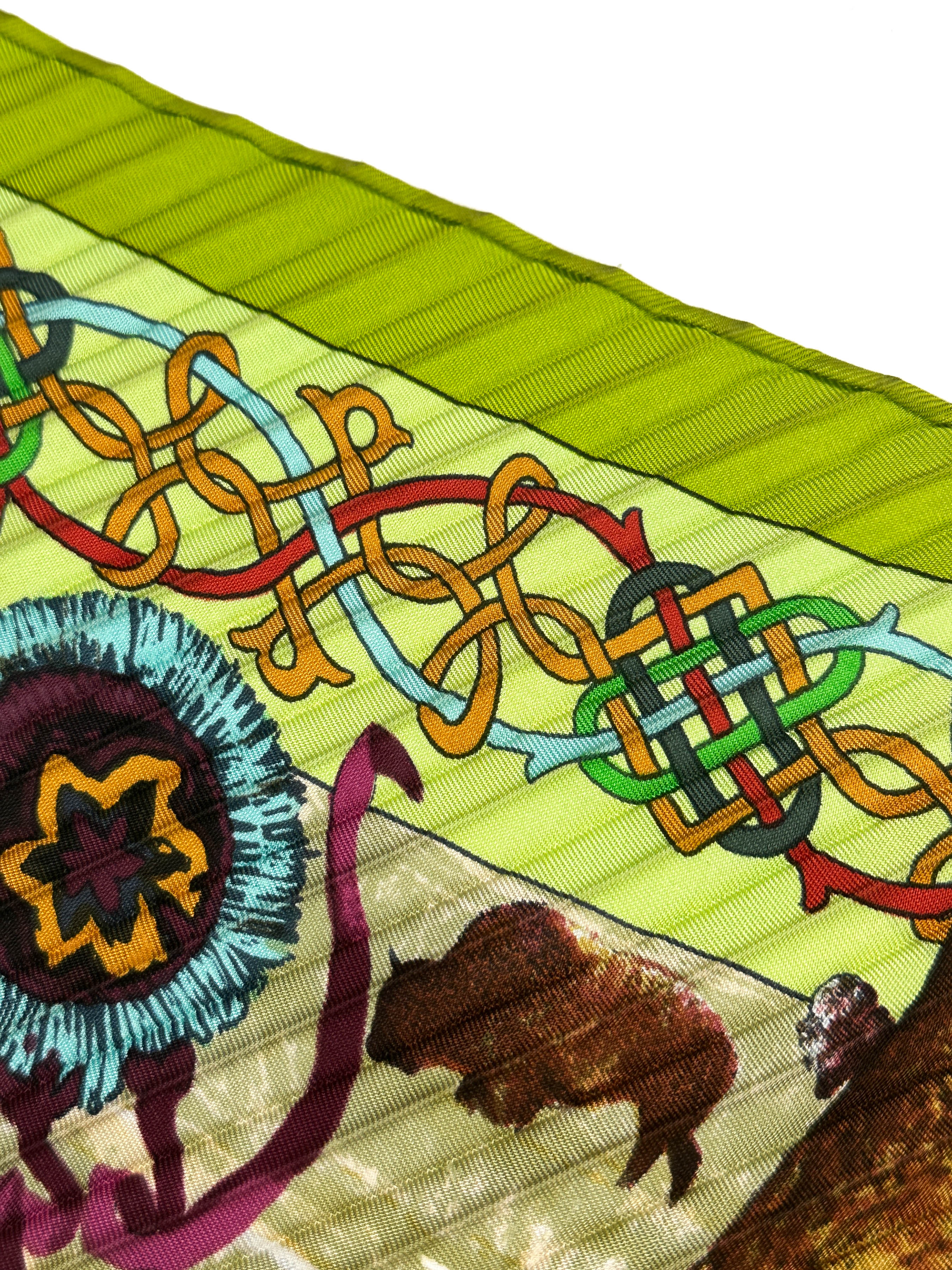 Hermès Les Cheyennes First Edition Plissé 90