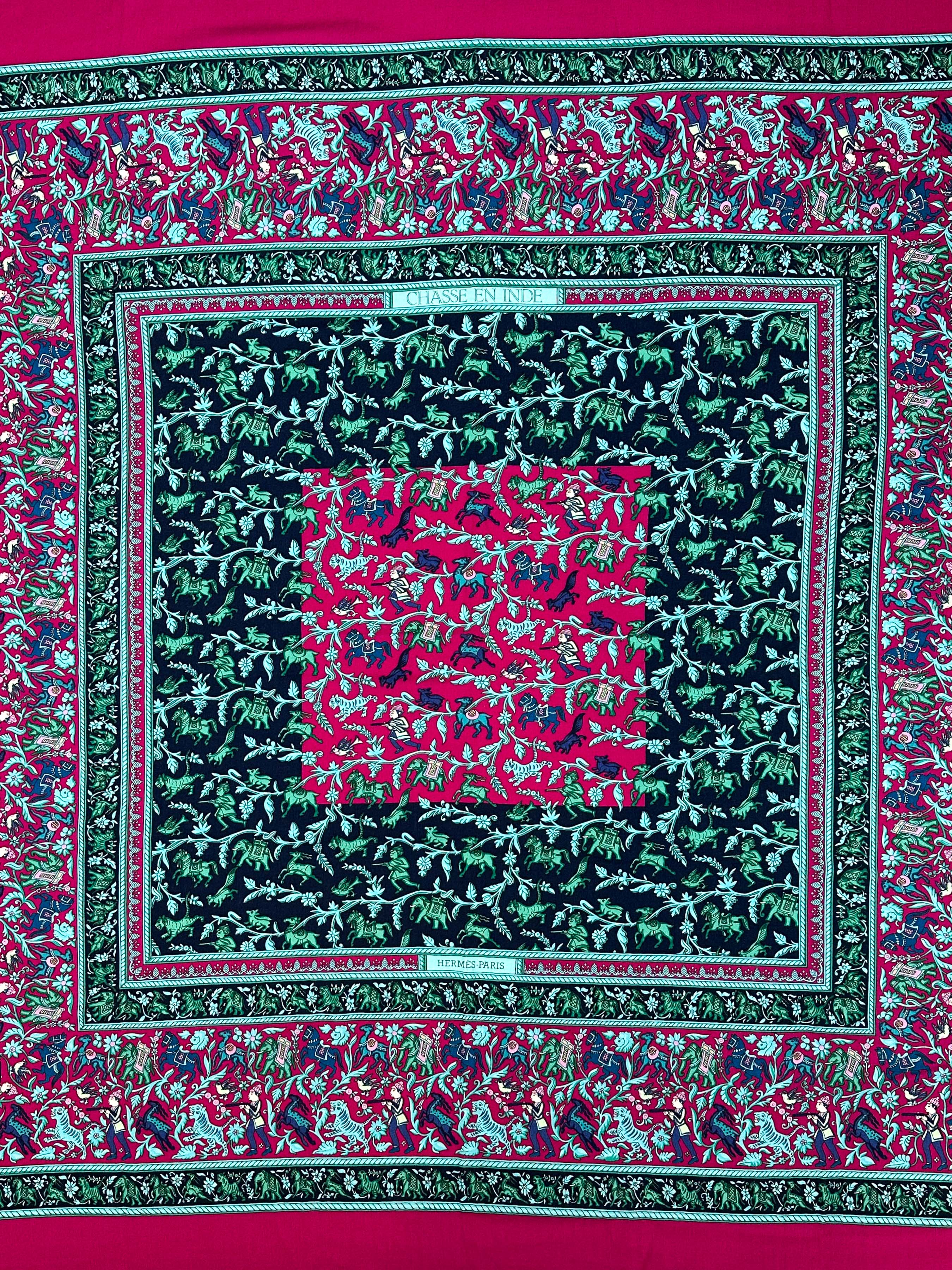 Hermès Chasse en Inde Cashmere Silk 140
