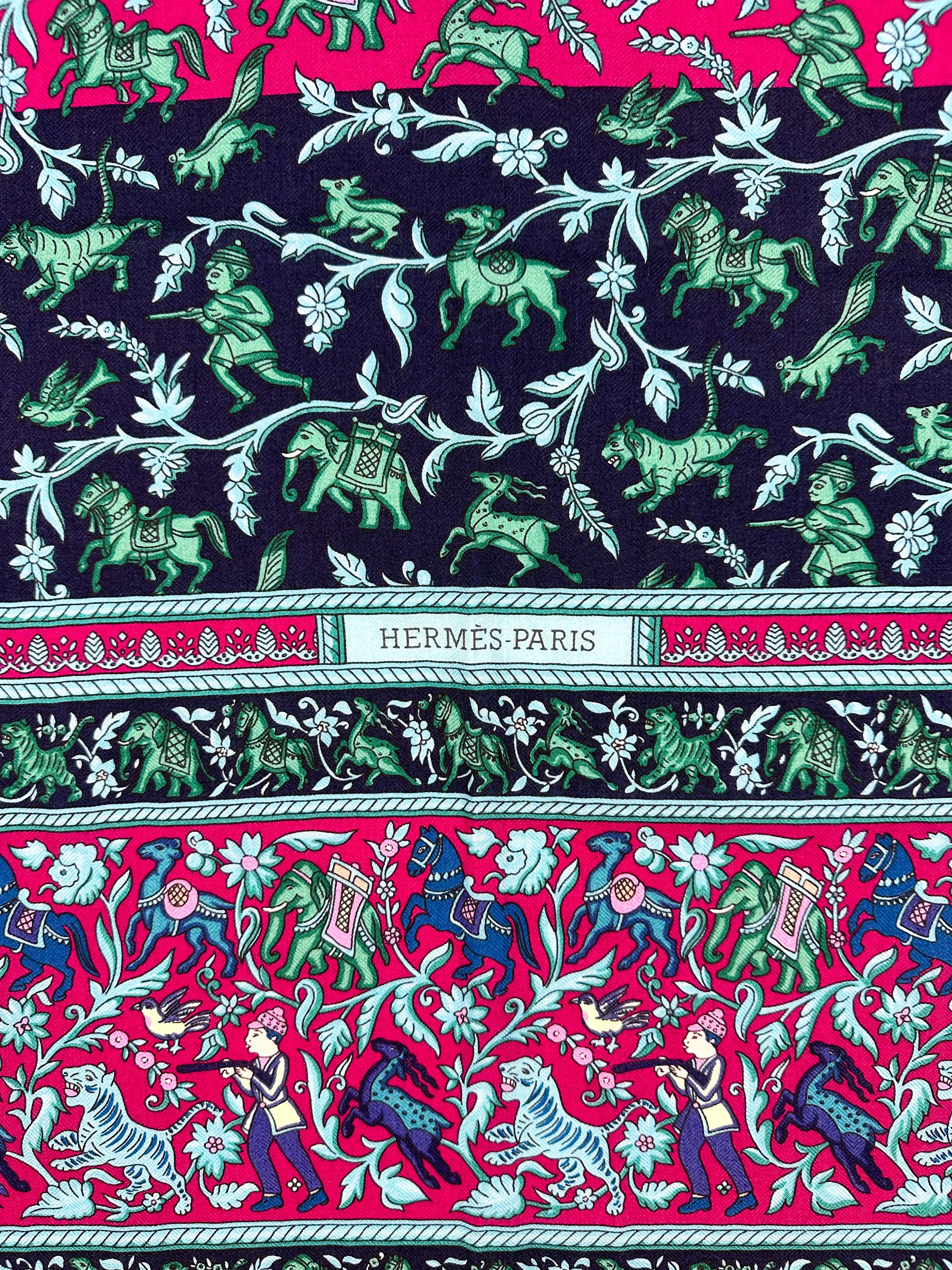 Hermès Chasse en Inde Cashmere Silk 140