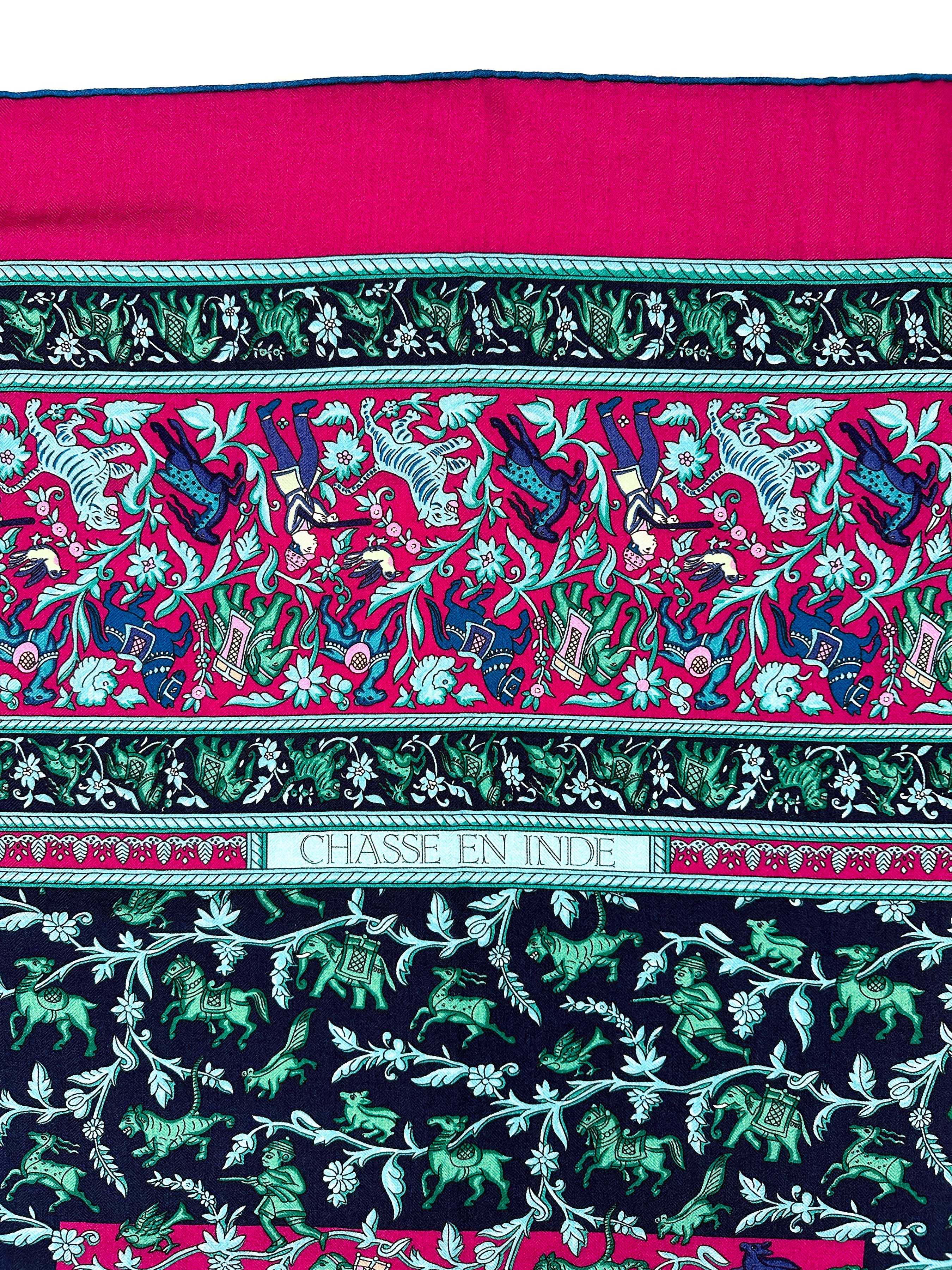 Hermès Chasse en Inde Cashmere Silk 140