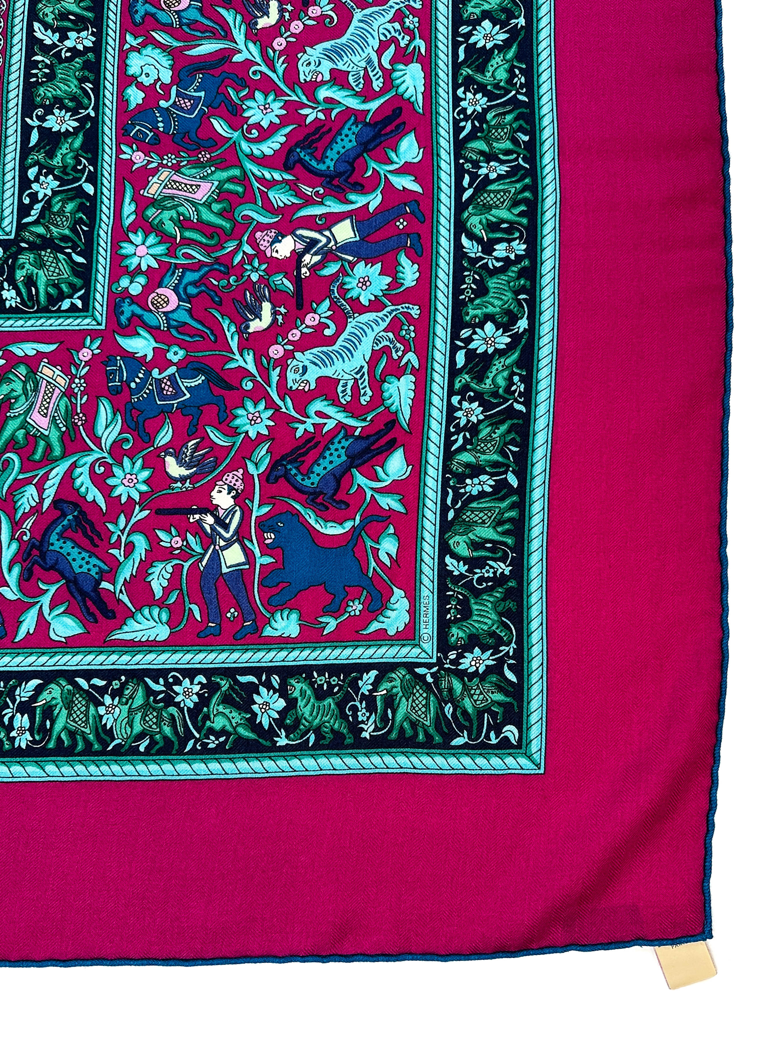 Hermès Chasse en Inde Cashmere Silk 140