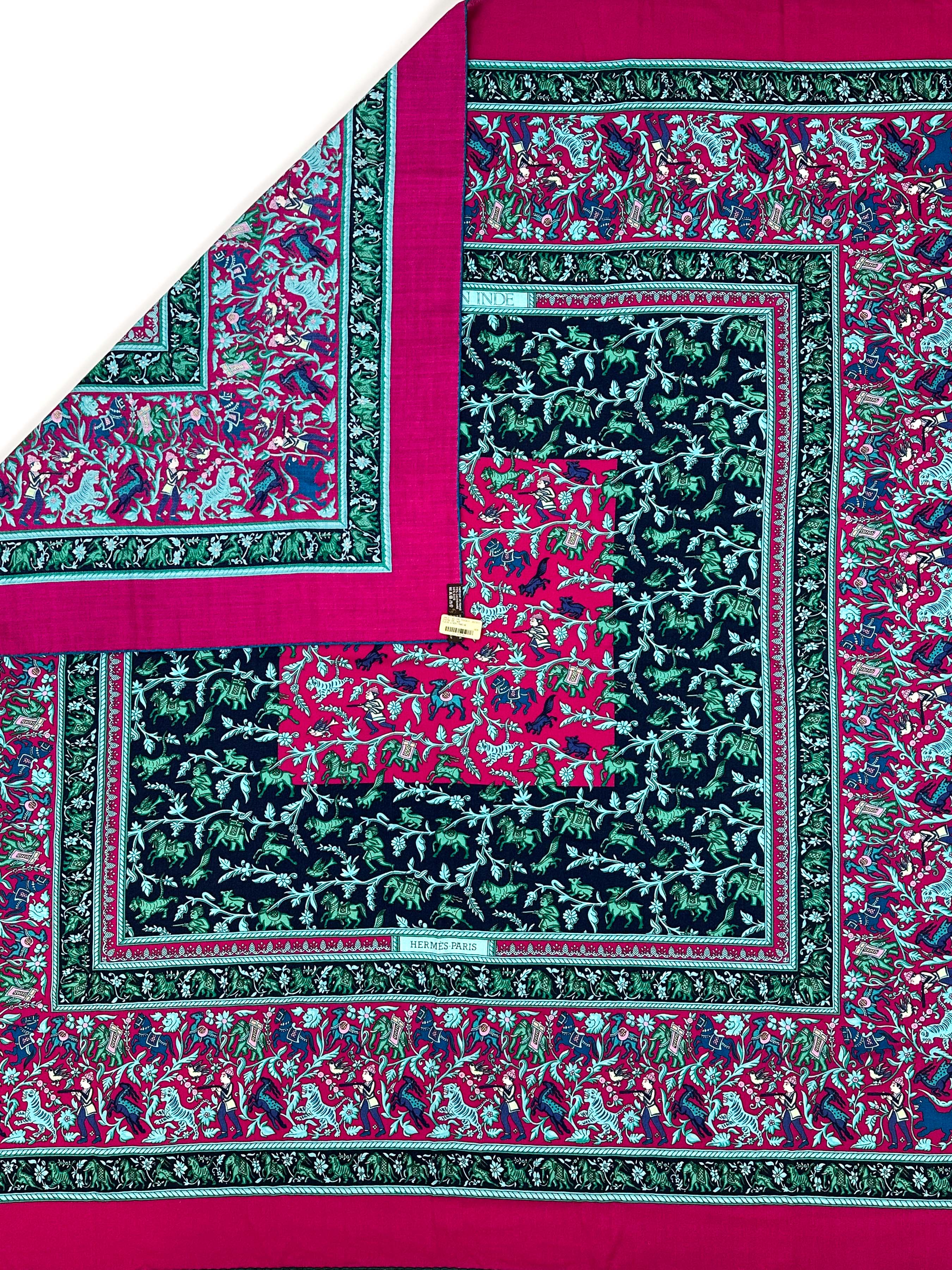 Hermès Chasse en Inde Cashmere Silk 140