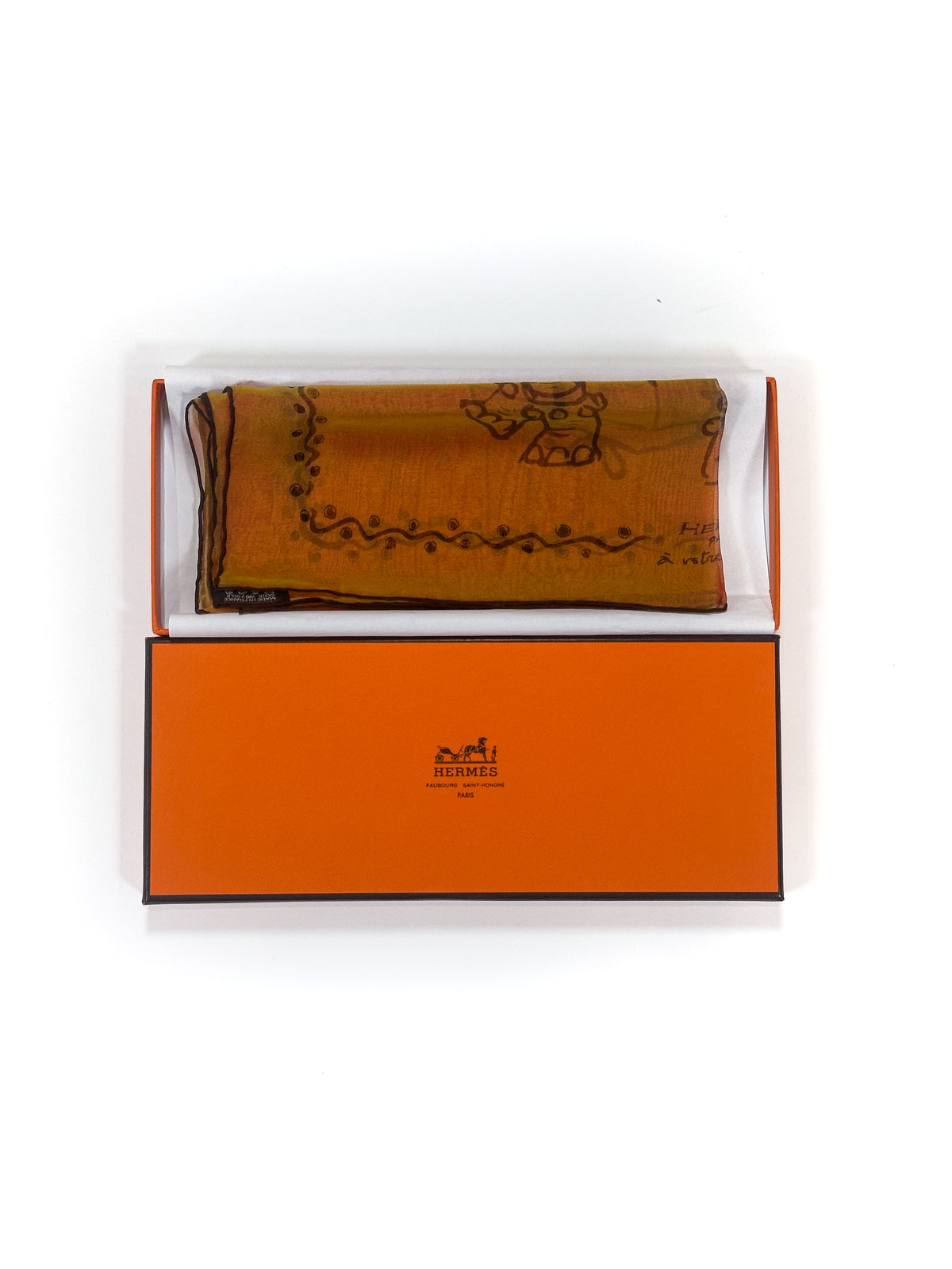 Hermès À Votre Service Changeante Mousseline 45
