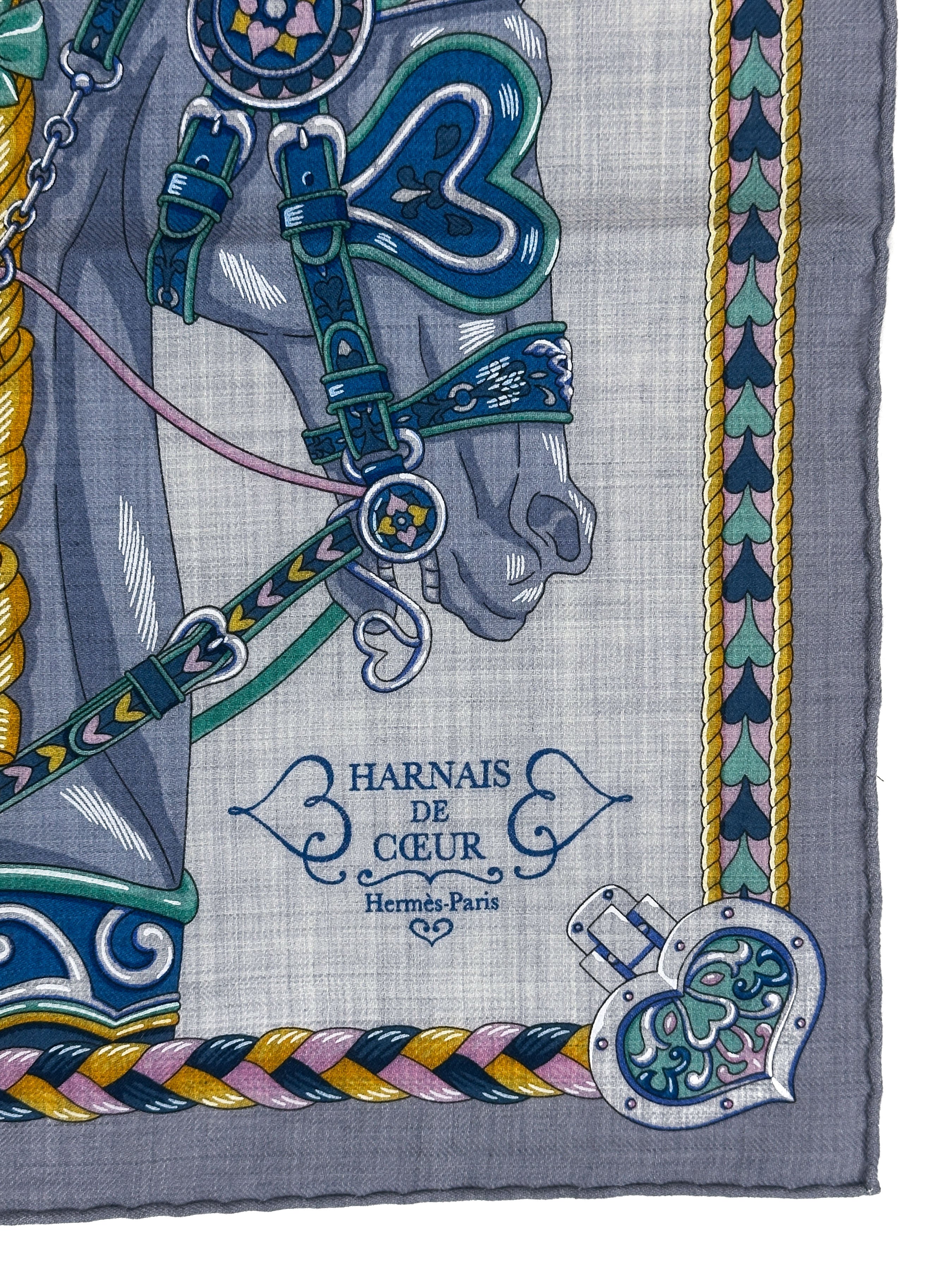 Hermès Harnais de Coeur Cashmere Silk 45
