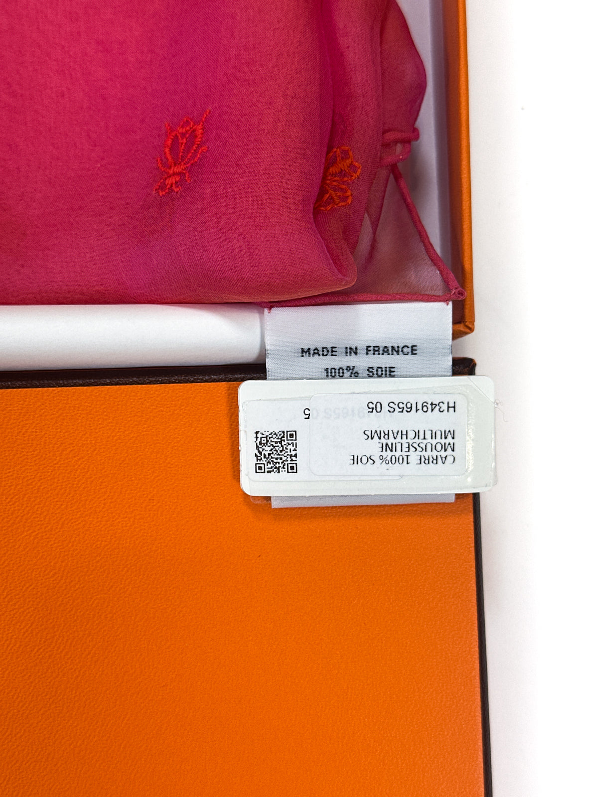 Hermès Multicharms Embroidered Changeant Mousseline 90