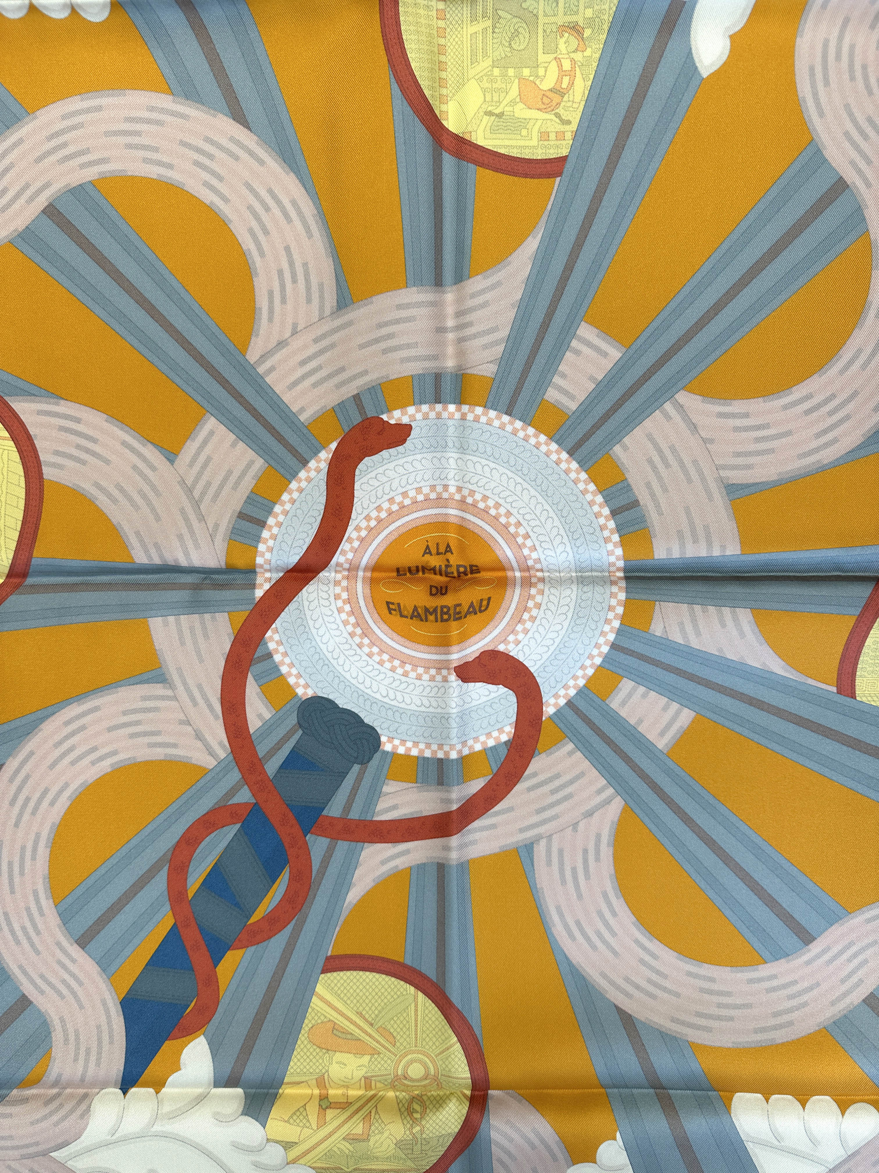 Hermès A La Lumiere du Flambeau Double Face 90