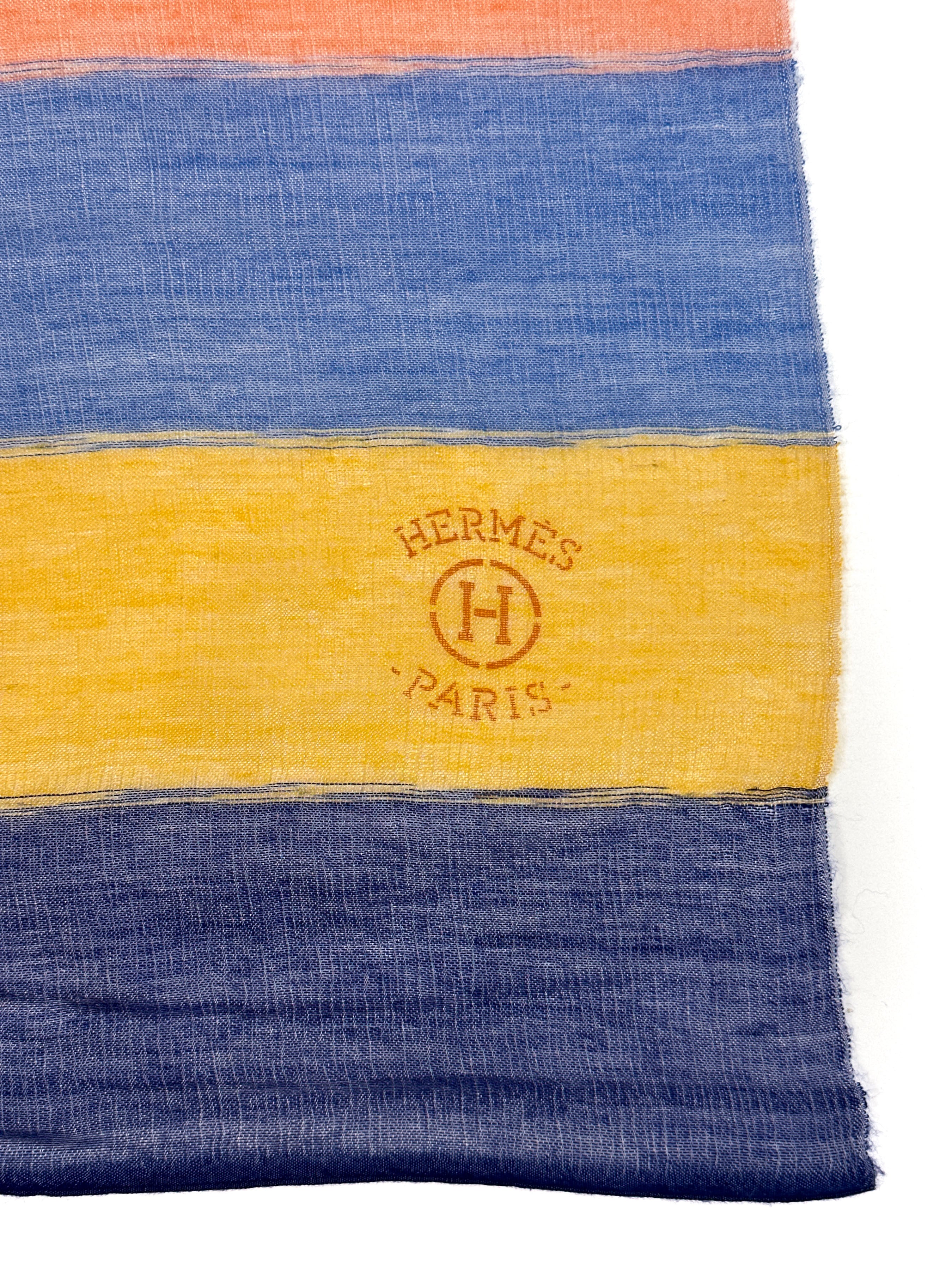 Hermès Etole Plume Bayadere Shawl