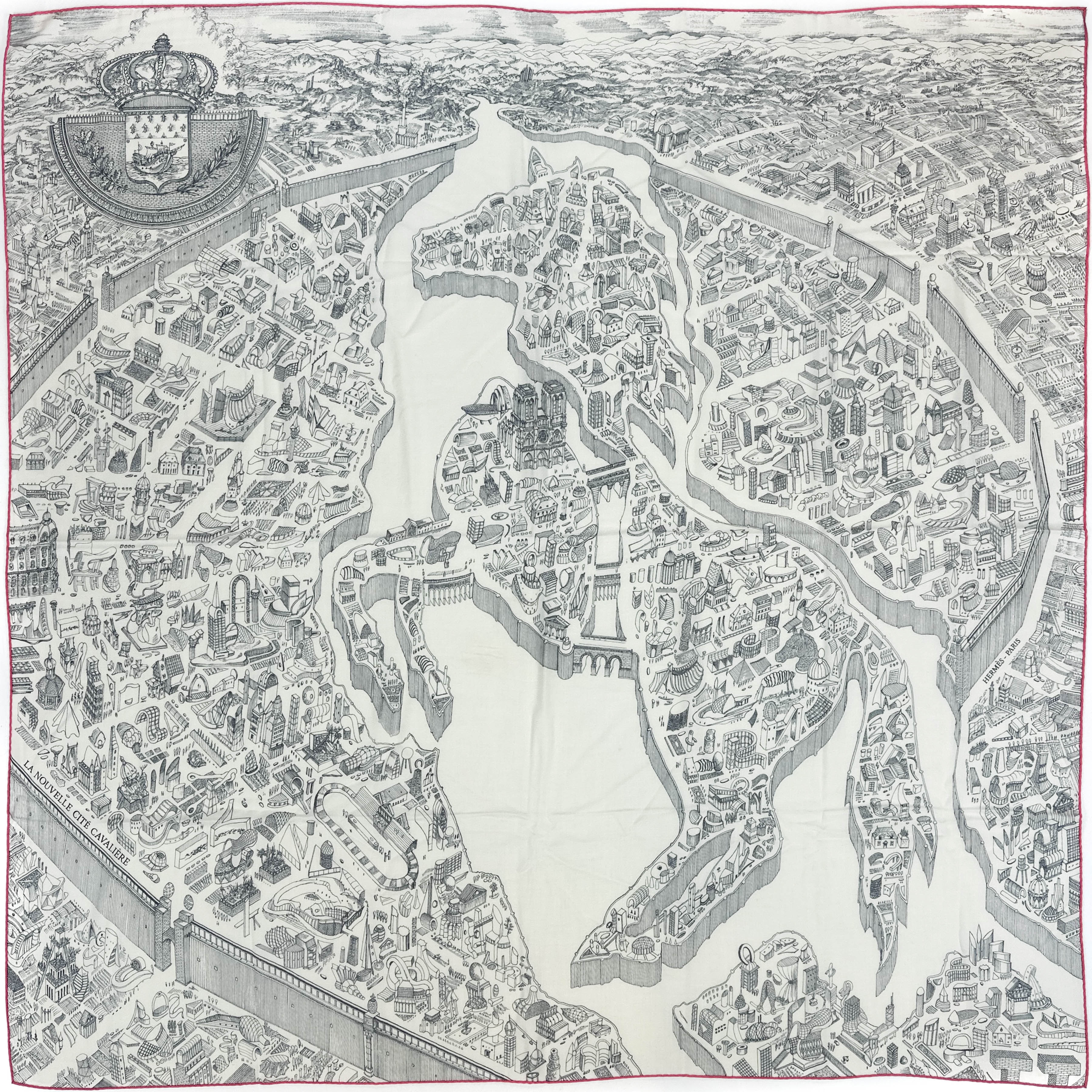 Hermès La Nouvelle Cité Cavalière Cashmere Silk 140