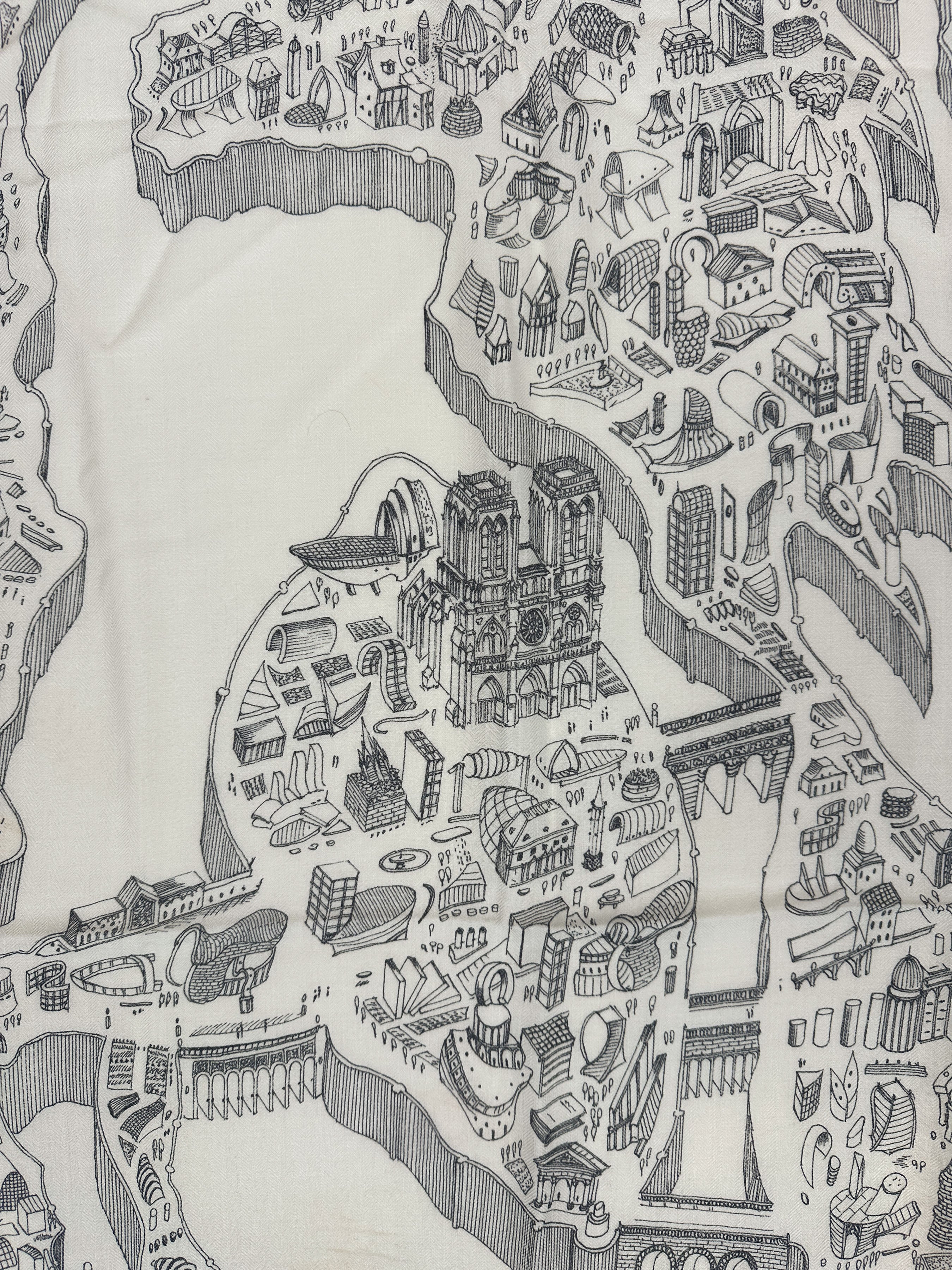 Hermès La Nouvelle Cité Cavalière Cashmere Silk 140