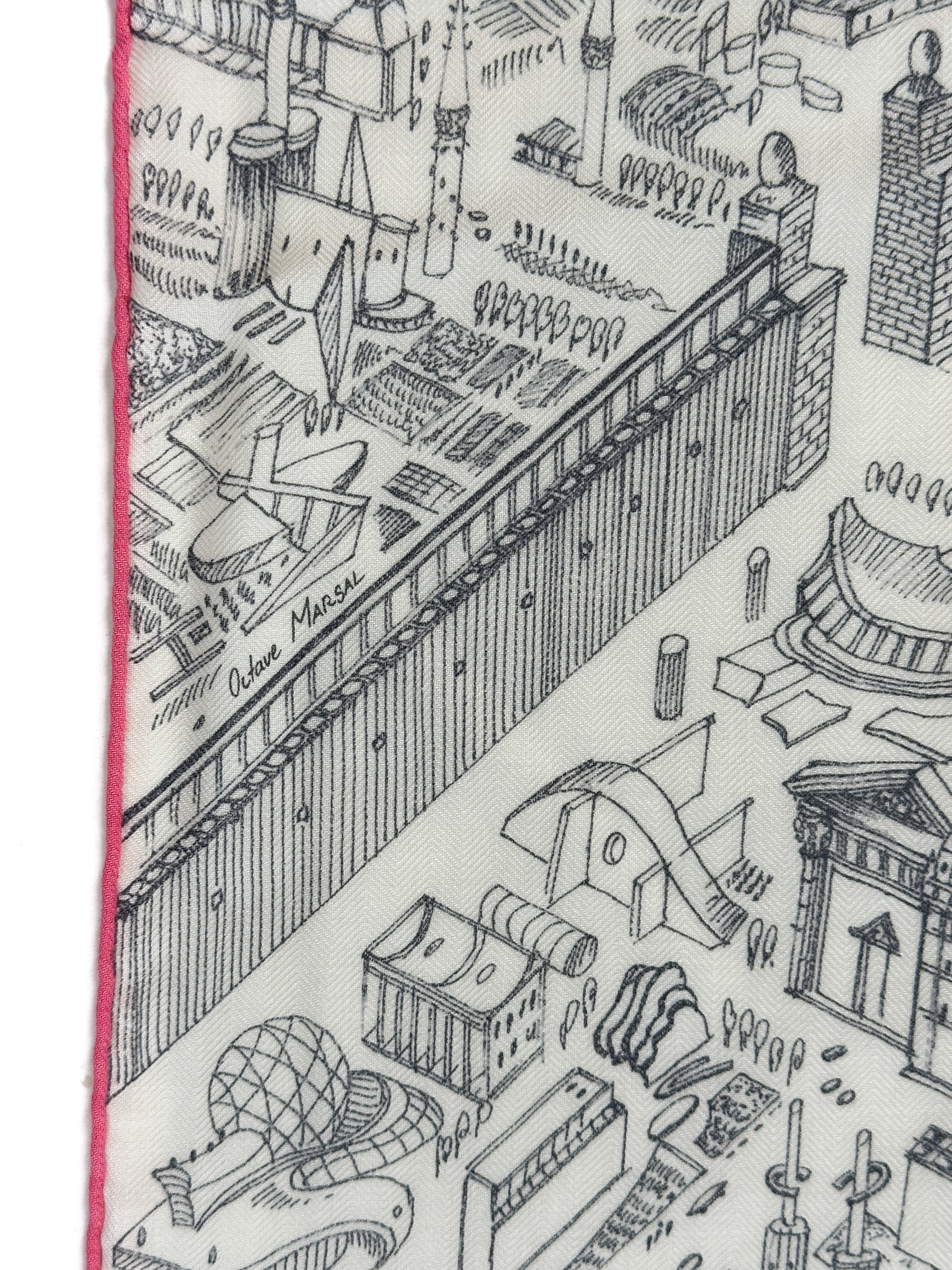 Hermès La Nouvelle Cité Cavalière Cashmere Silk 140