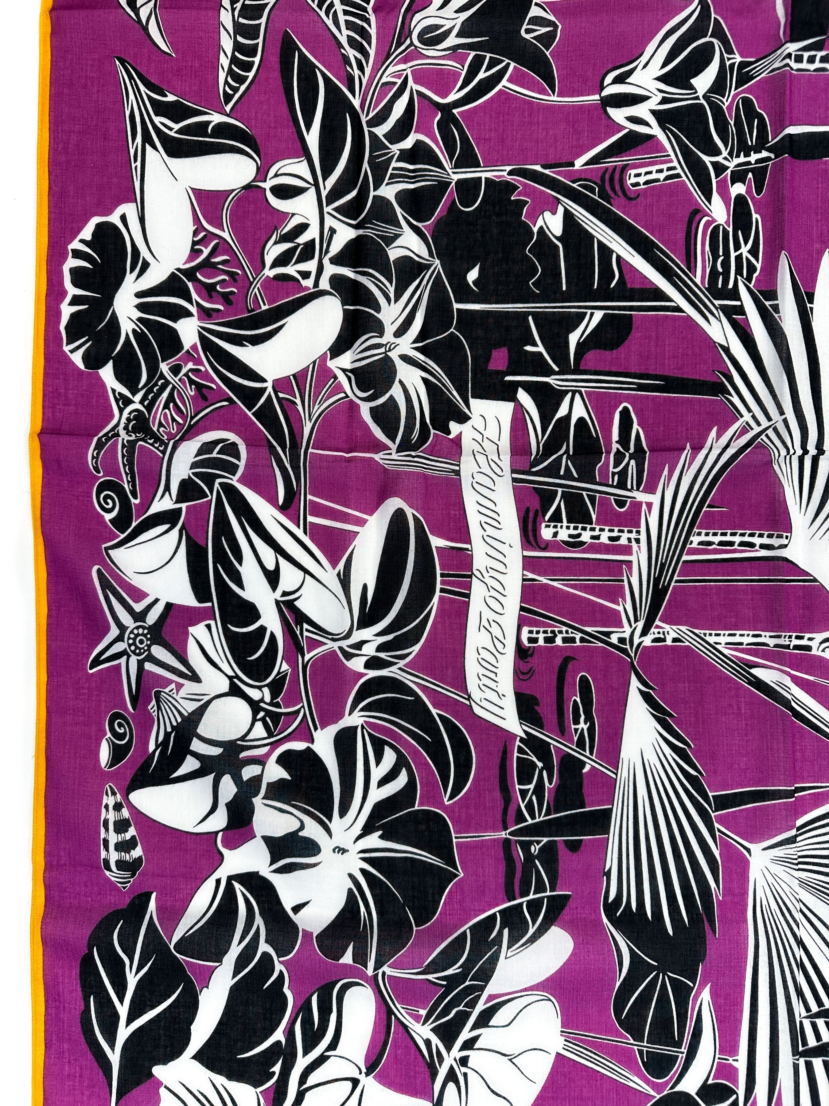 Hermès Flamingo Party Tatouage Cotton Pareo