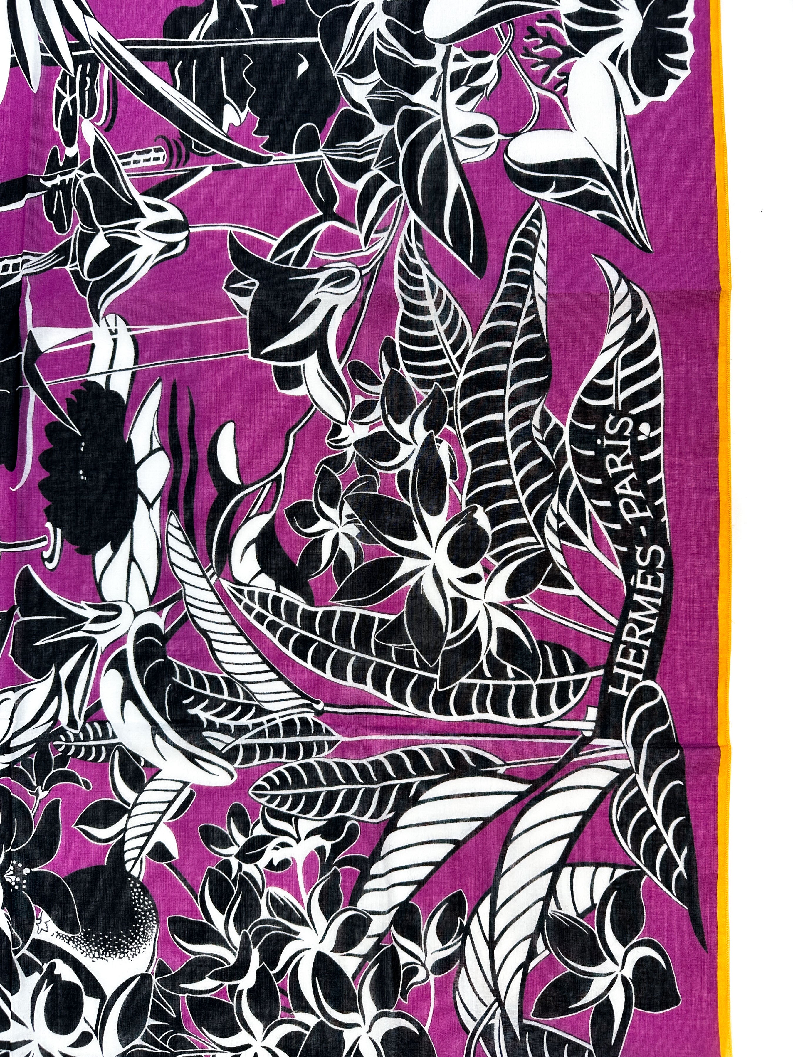 Hermès Flamingo Party Tatouage Cotton Pareo