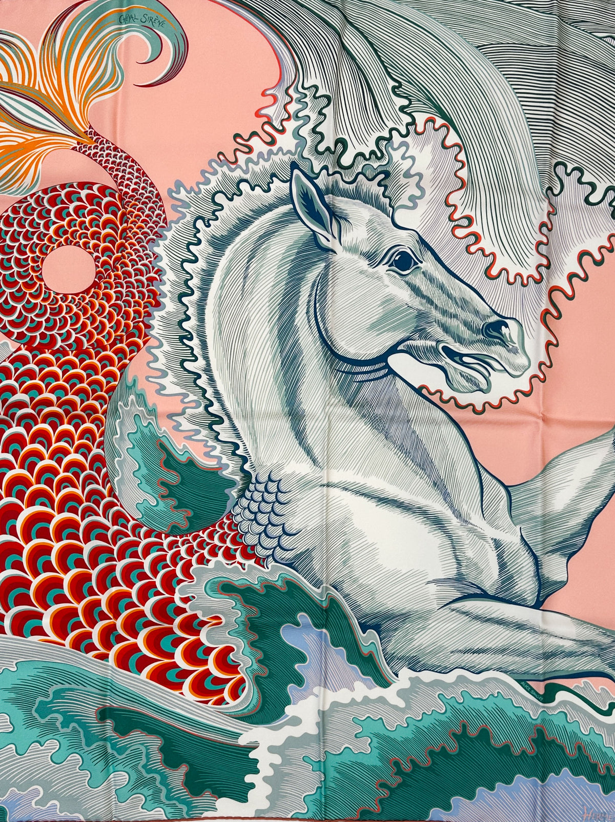 Hermès Cheval Sirene Double Face 90