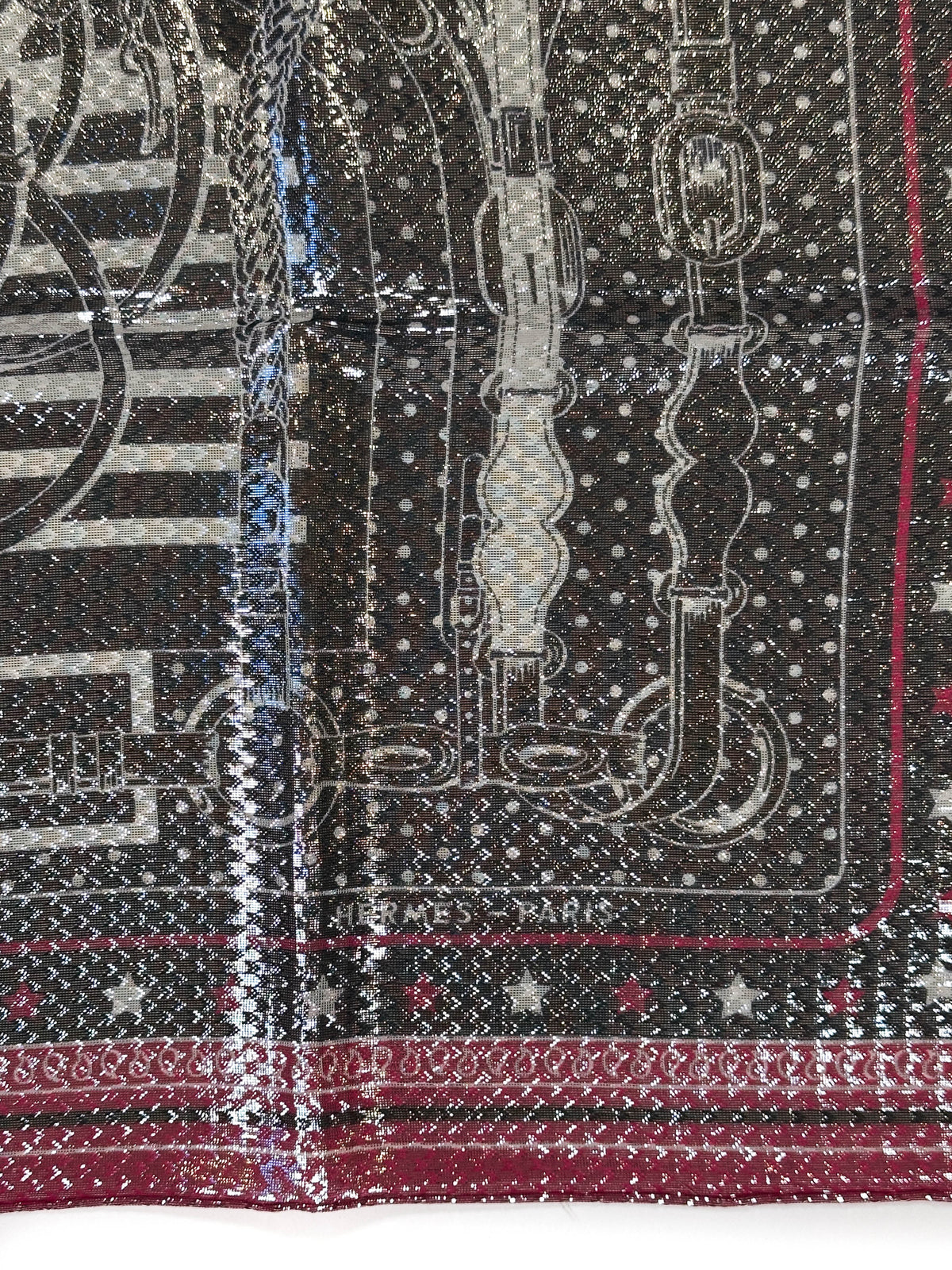Hermès Coaching Disco Metallic Bandana 55