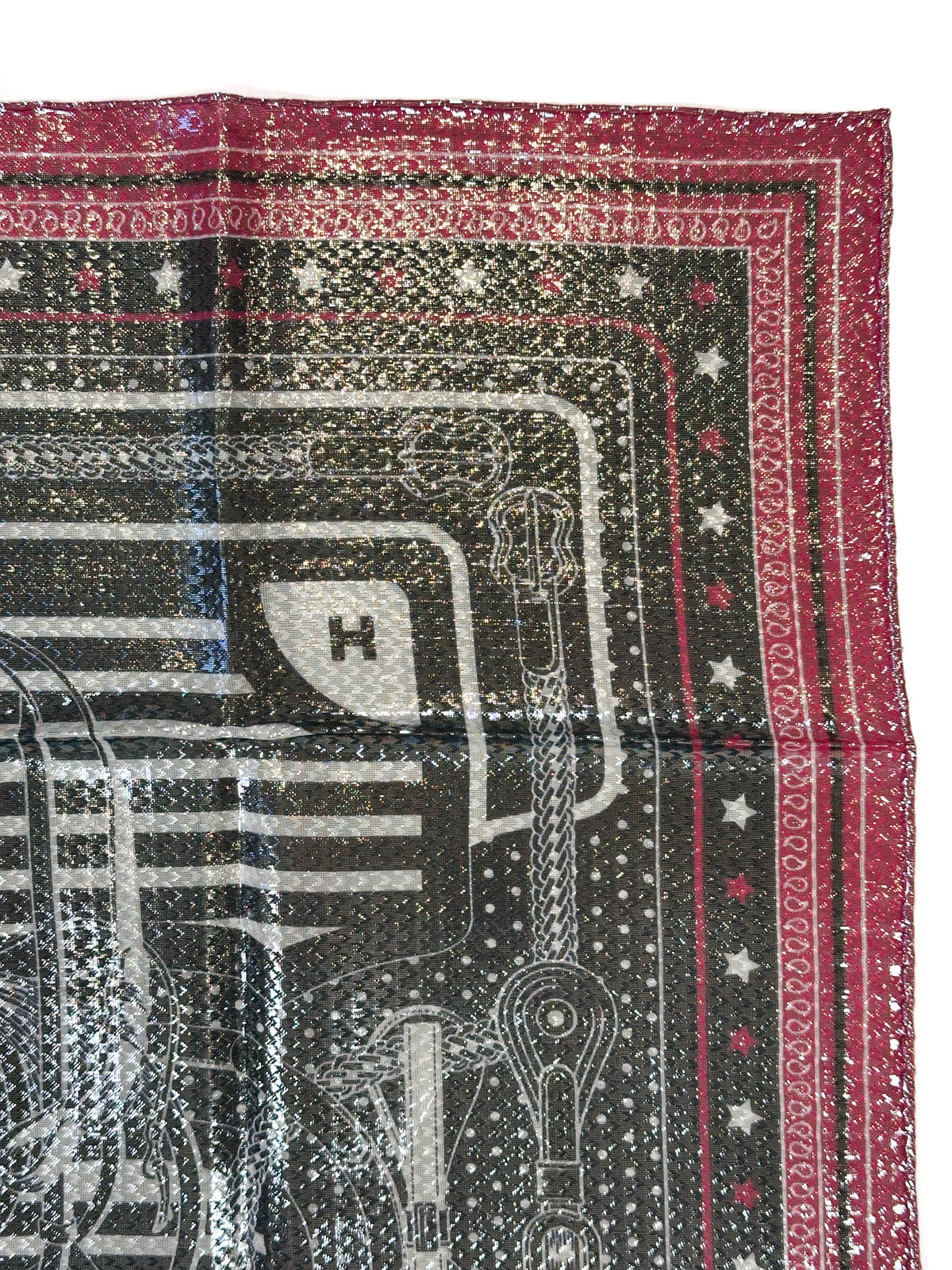 Hermès Coaching Disco Metallic Bandana 55