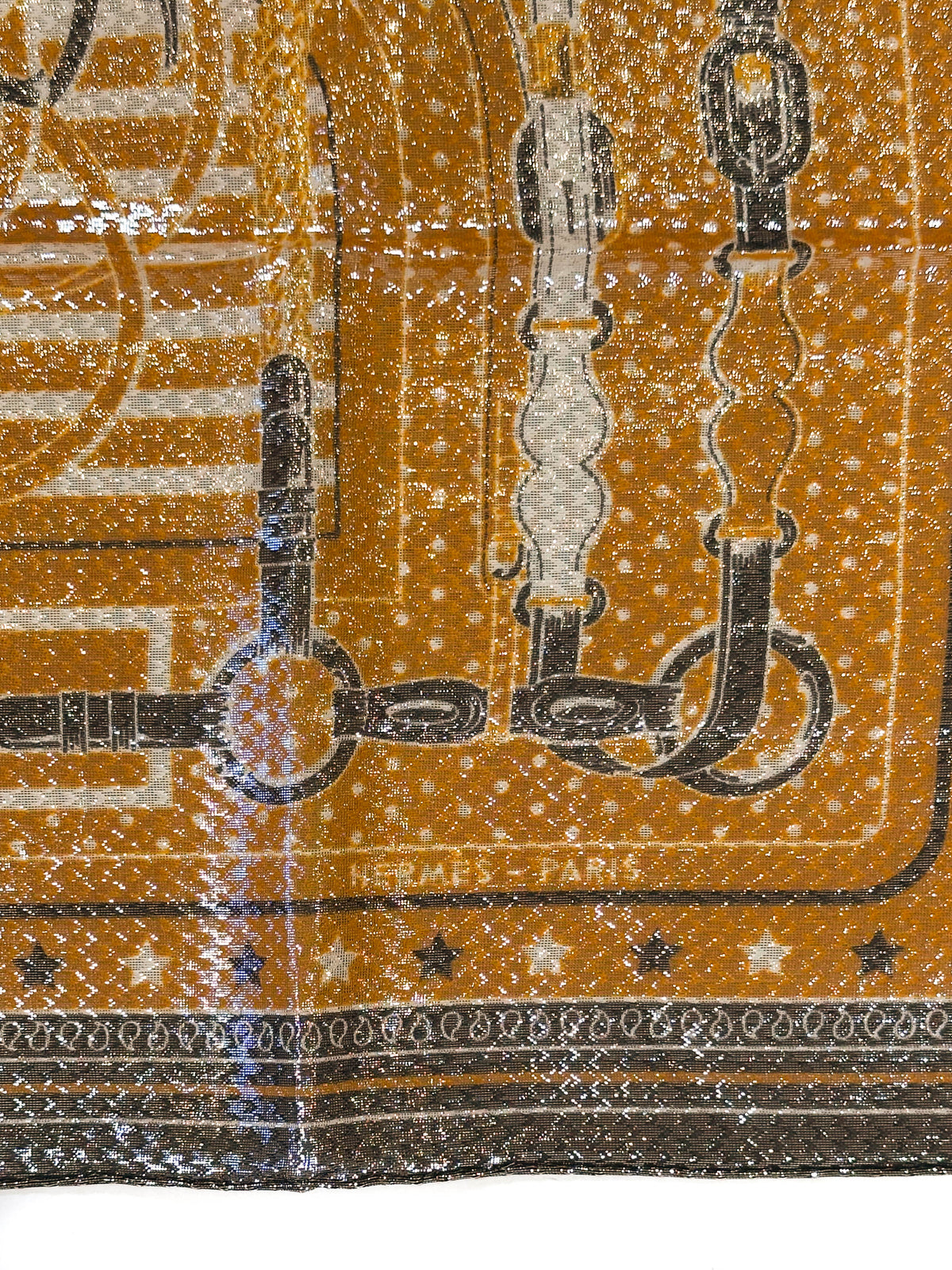 Hermès Coaching Disco Metallic Bandana 55