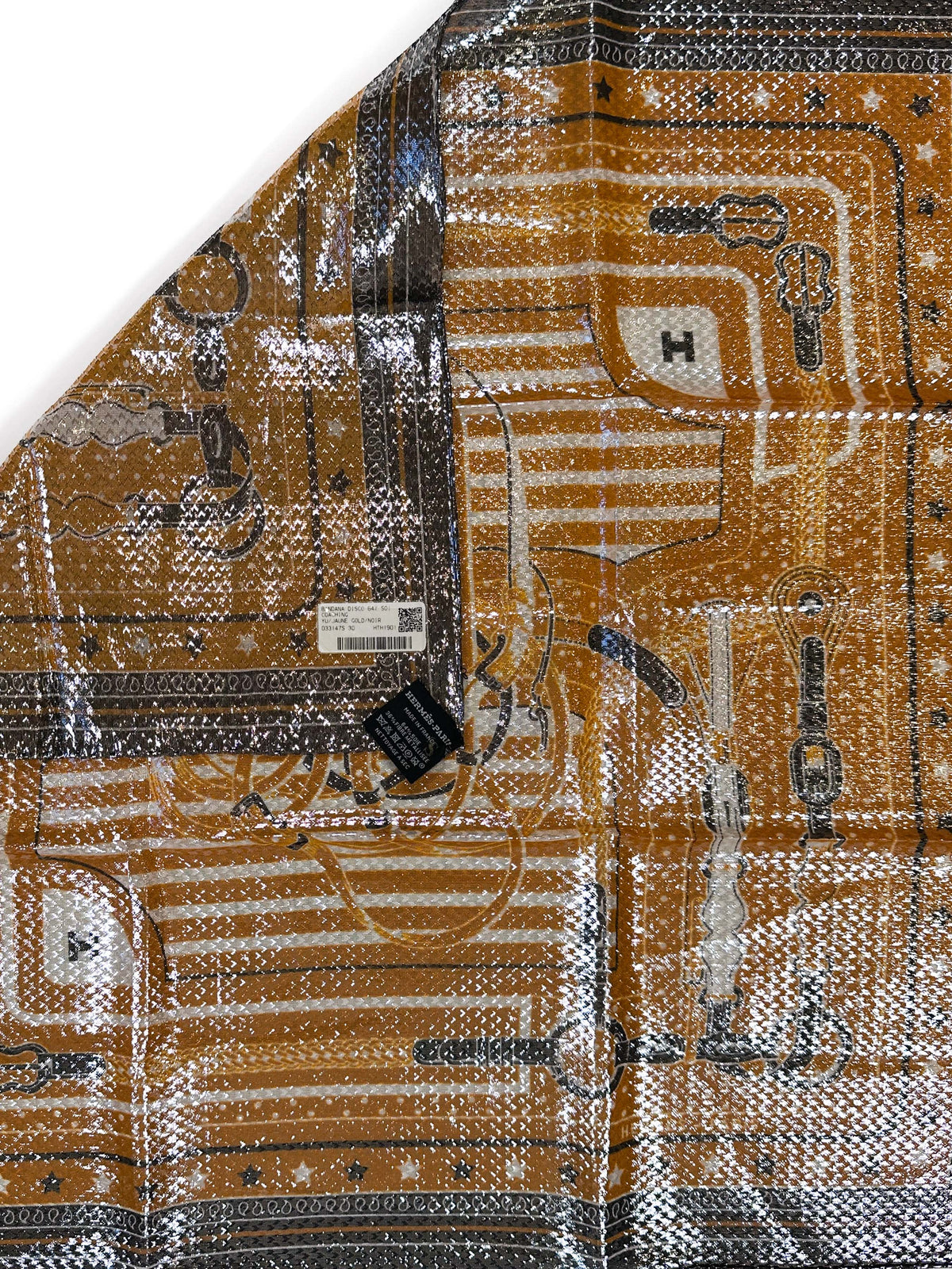 Hermès Coaching Disco Metallic Bandana 55