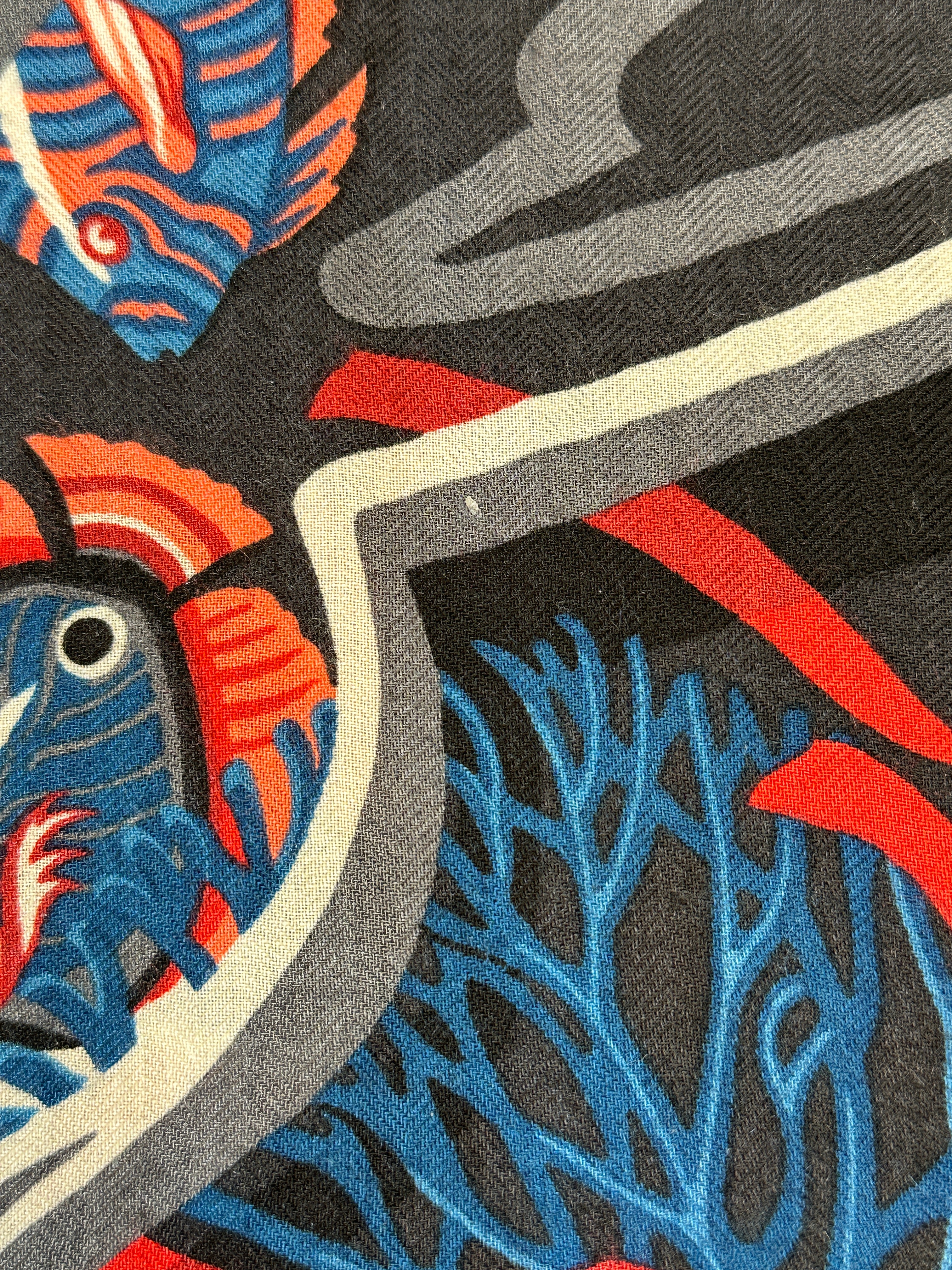 Hermès De La Mer Au Ciel Cashmere Silk 140