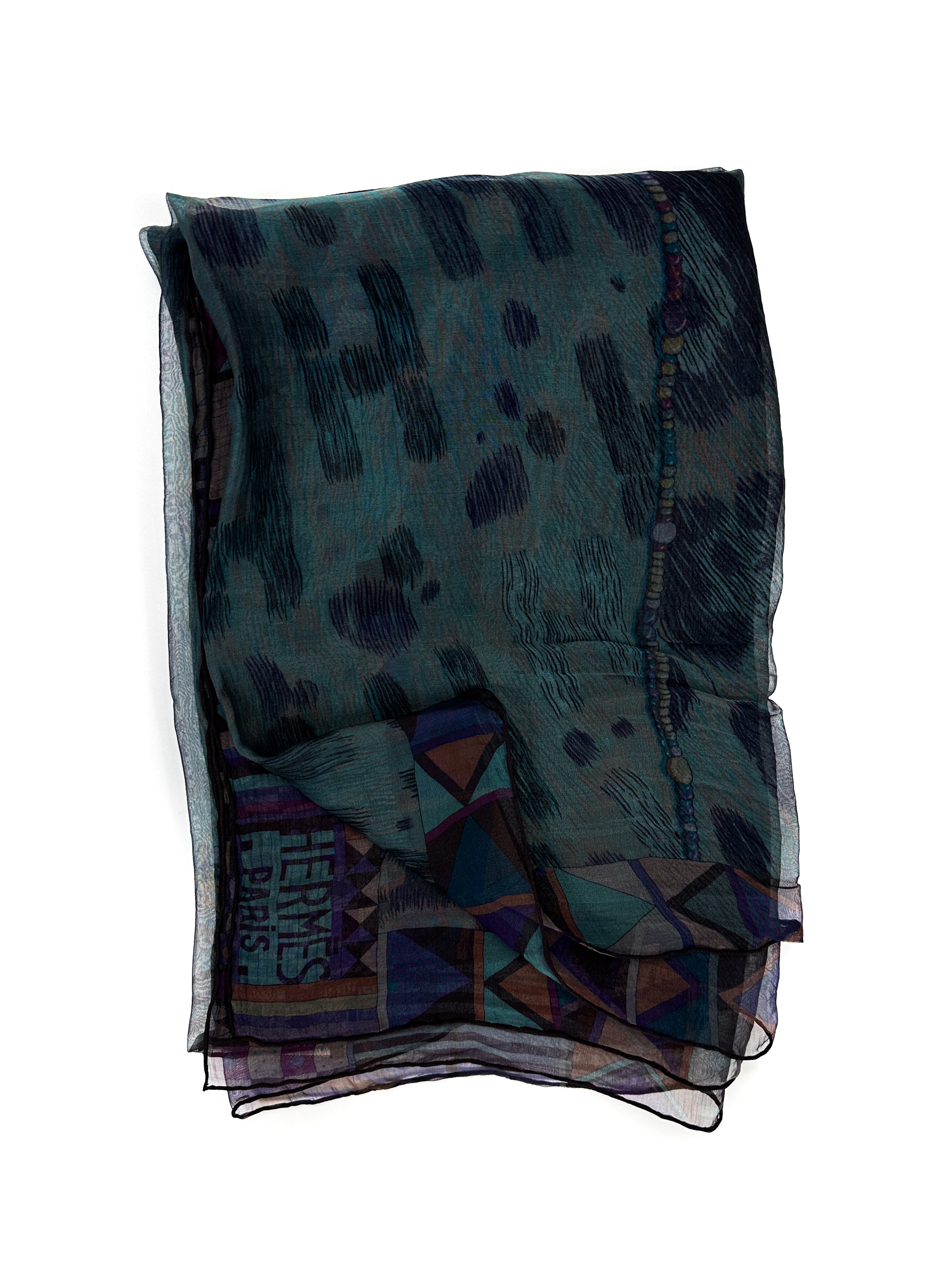 Hermès Pelages et Camouflage Mousseline Shawl