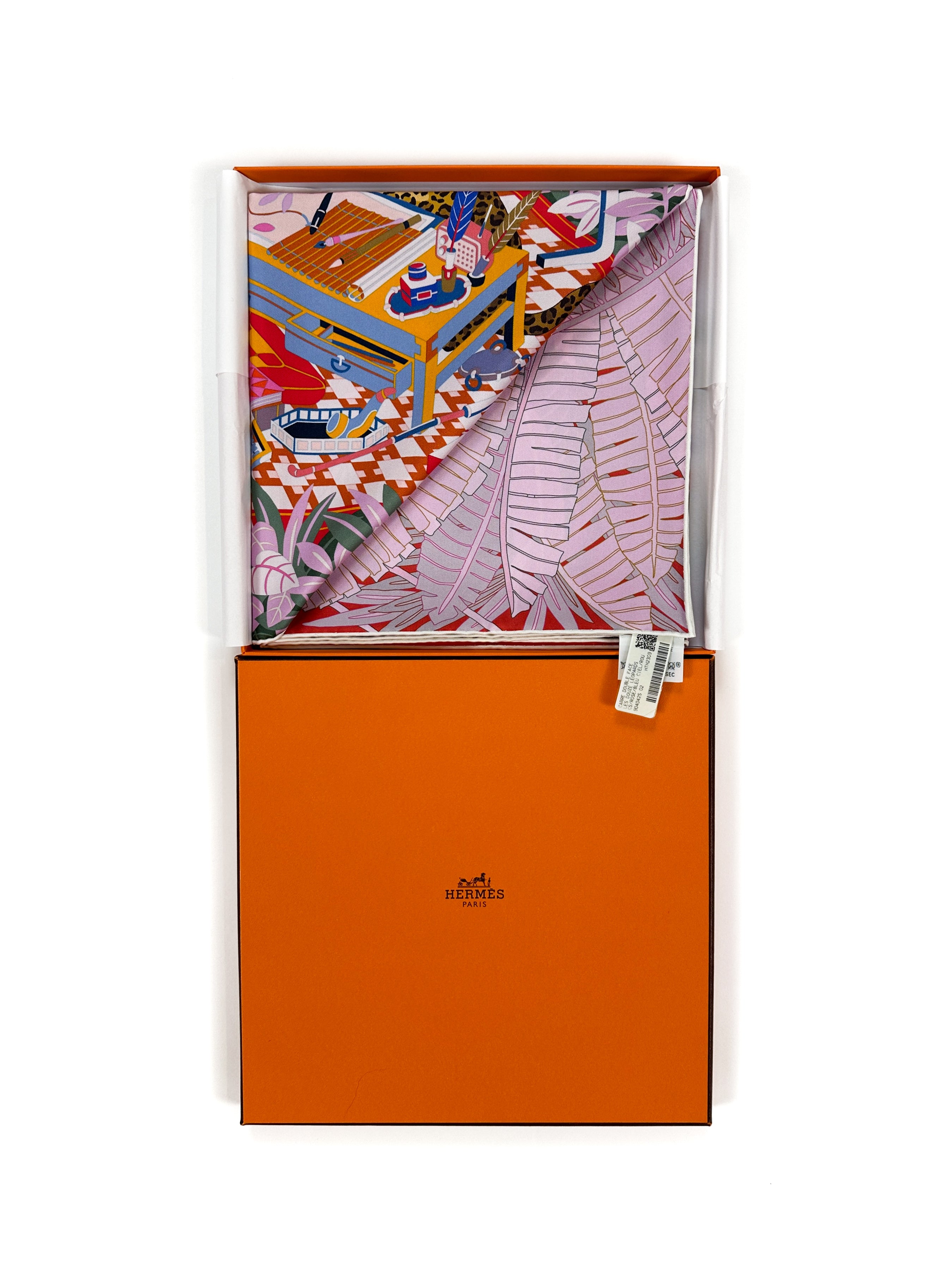 Hermès Douze Leopards Double Face 90