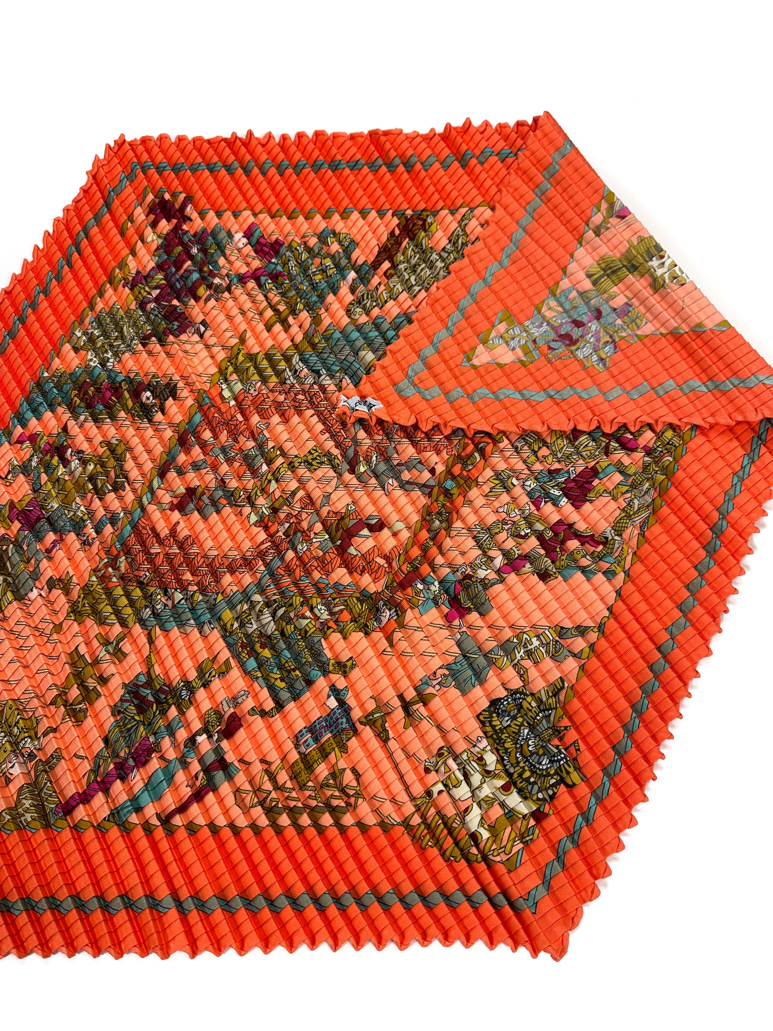 Hermès Le Temps des Marionnettes Mosaic Plissé 90