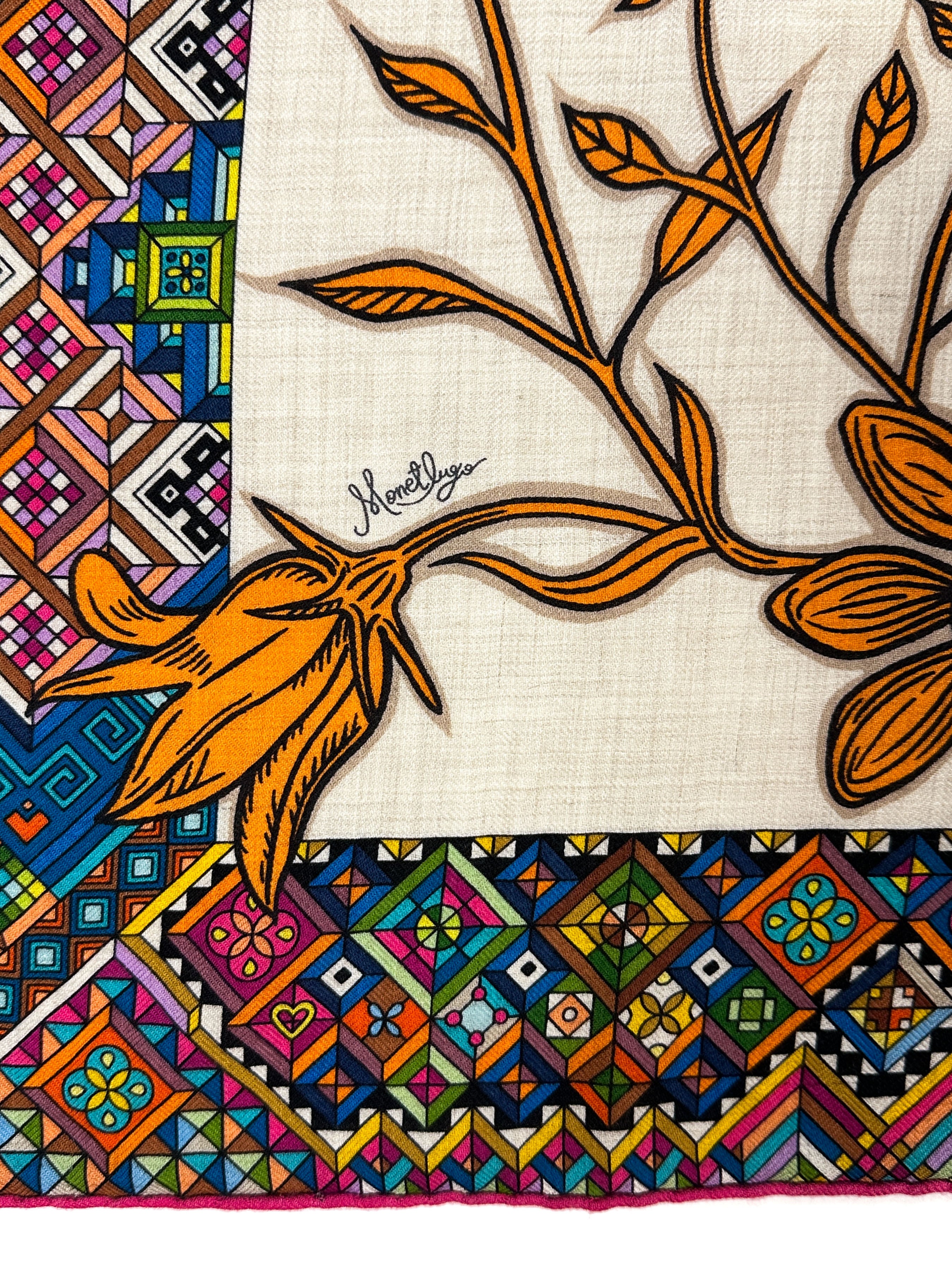 Hermès Le Jaguar et le Colibri Cashmere Silk 140