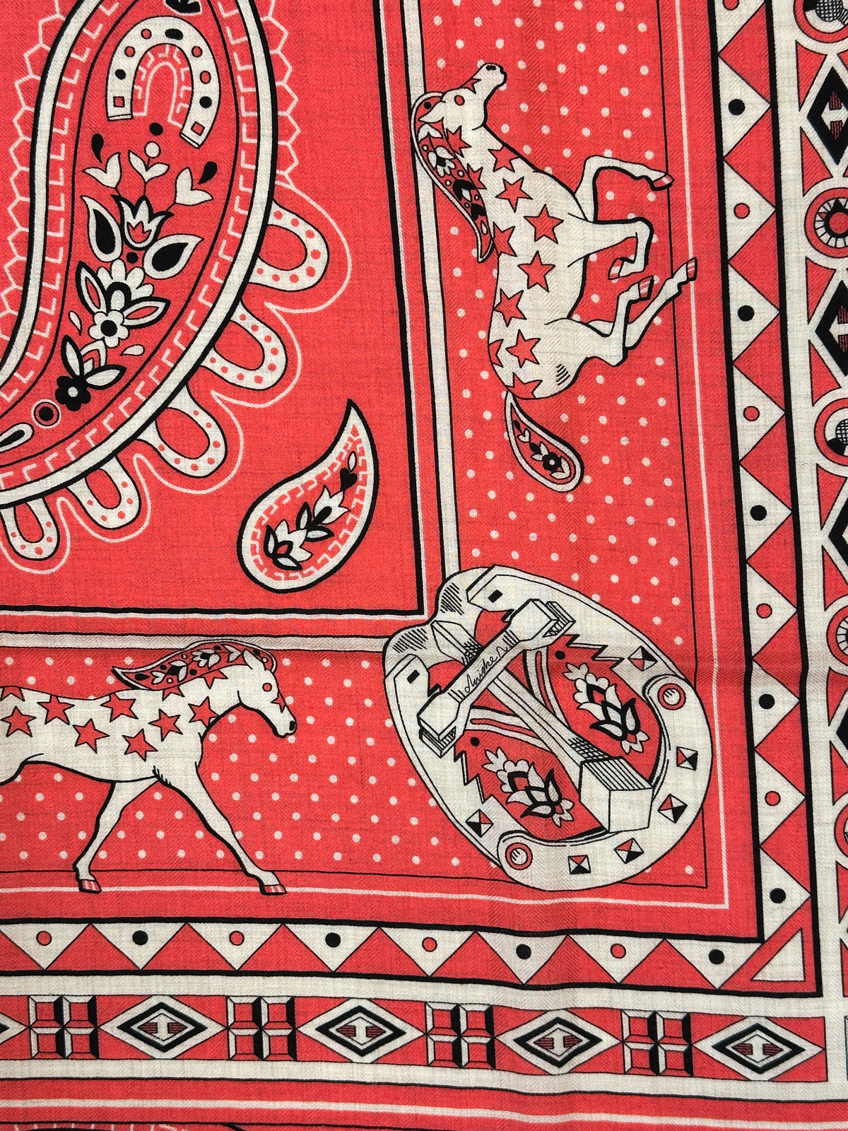Hermès Cheval de Coeur Bandana Cashmere Silk 140