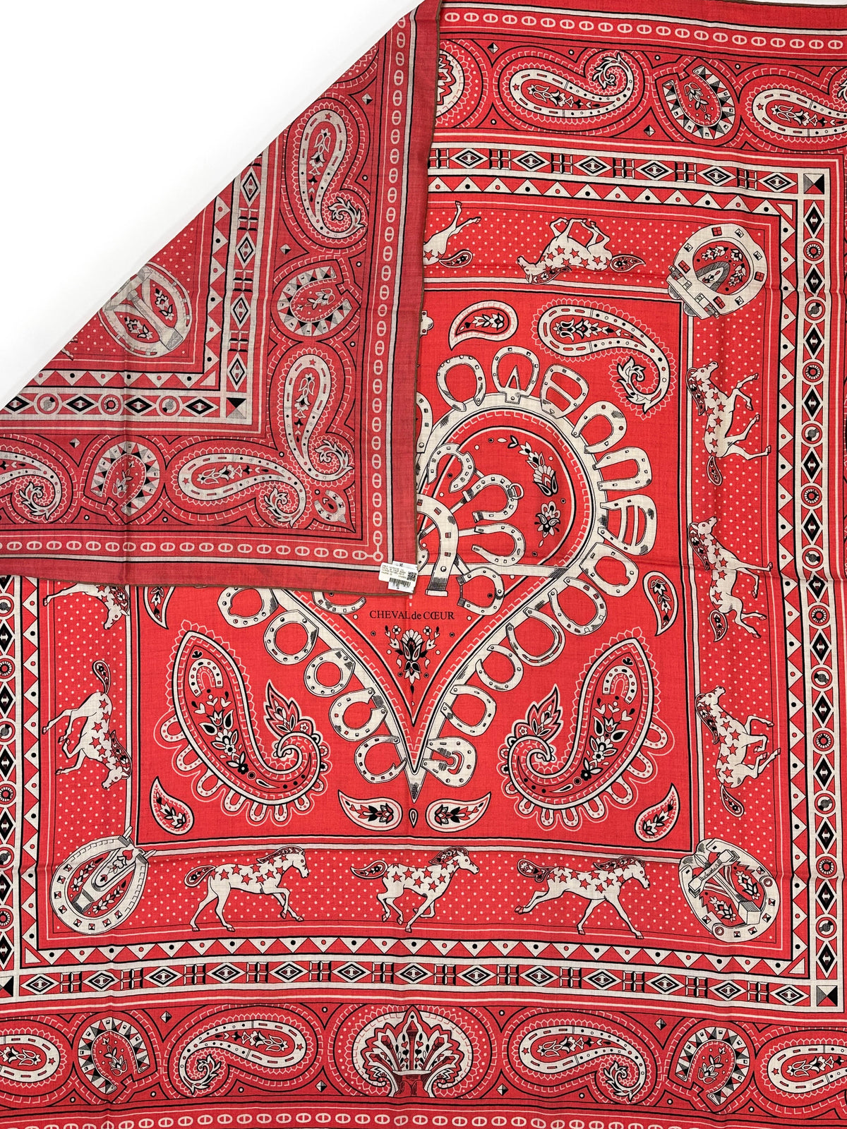 Hermès Cheval de Coeur Bandana Cashmere Silk 140