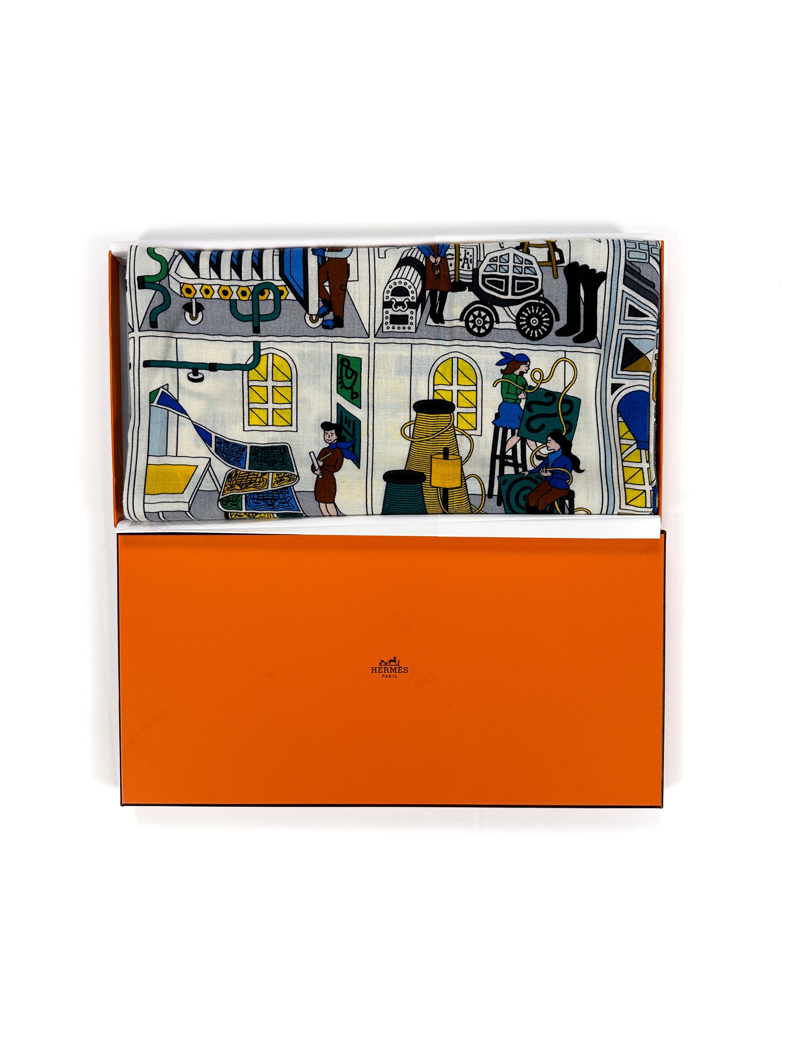 Hermès La Maison des Carrés Cashmere Silk 140