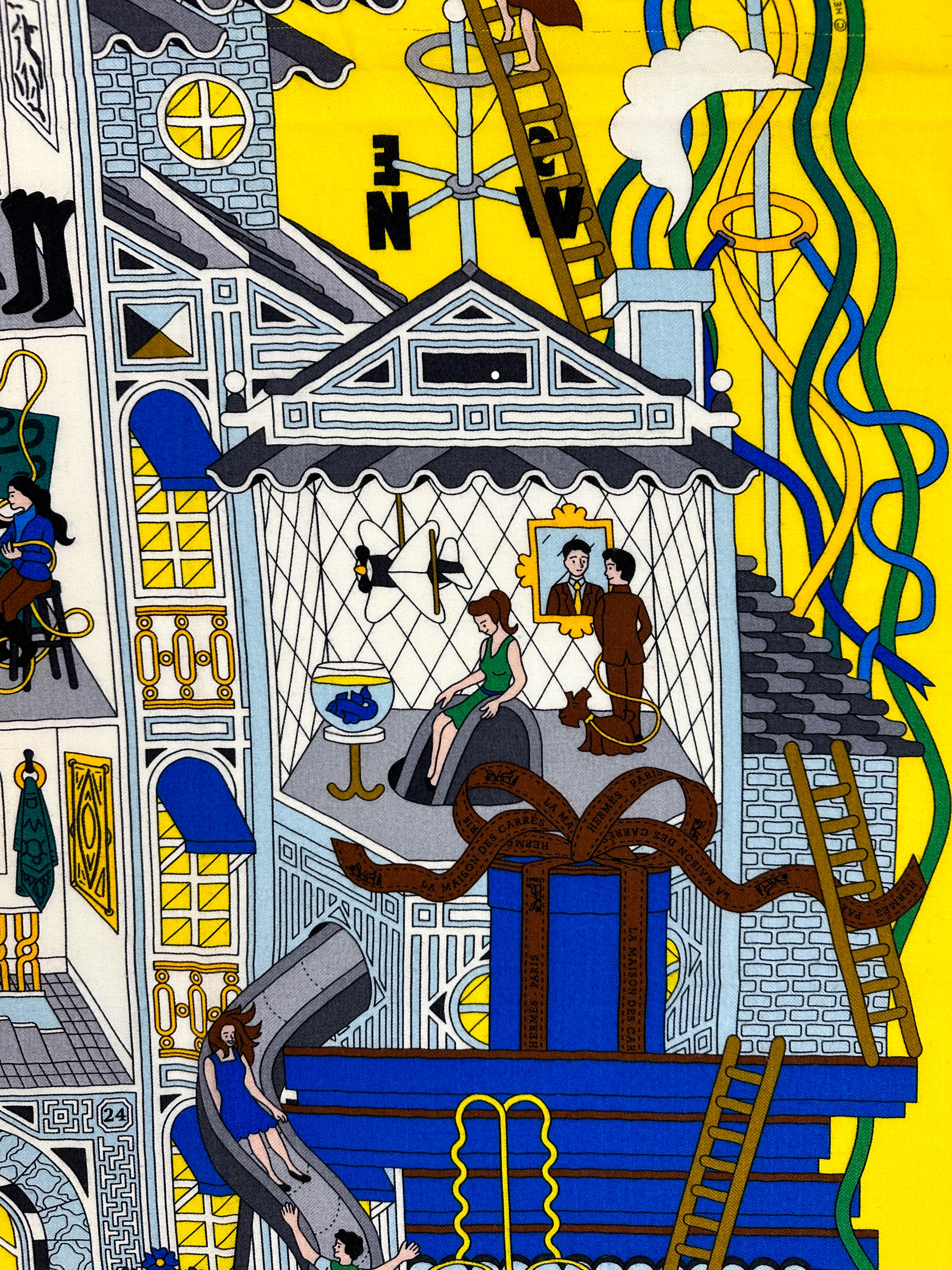 Hermès La Maison des Carrés Cashmere Silk 140