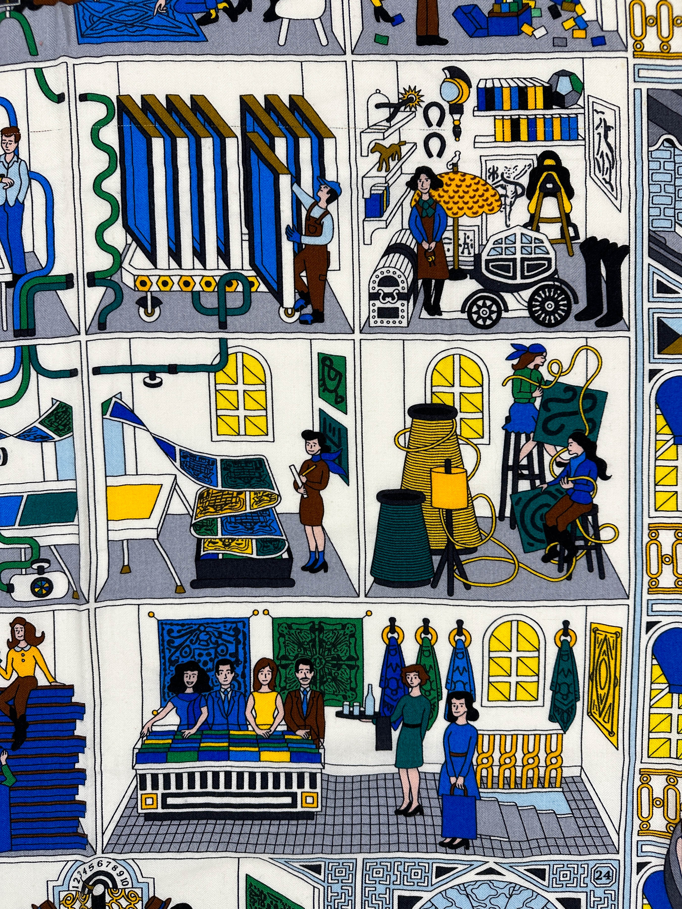 Hermès La Maison des Carrés Cashmere Silk 140