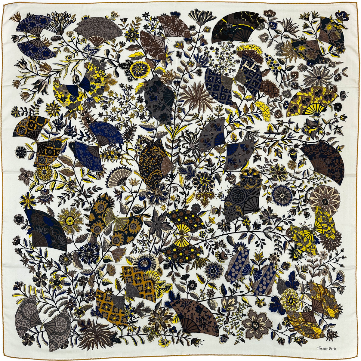 Hermès Fleurs et Papillons de Tissus Cashmere Silk 140