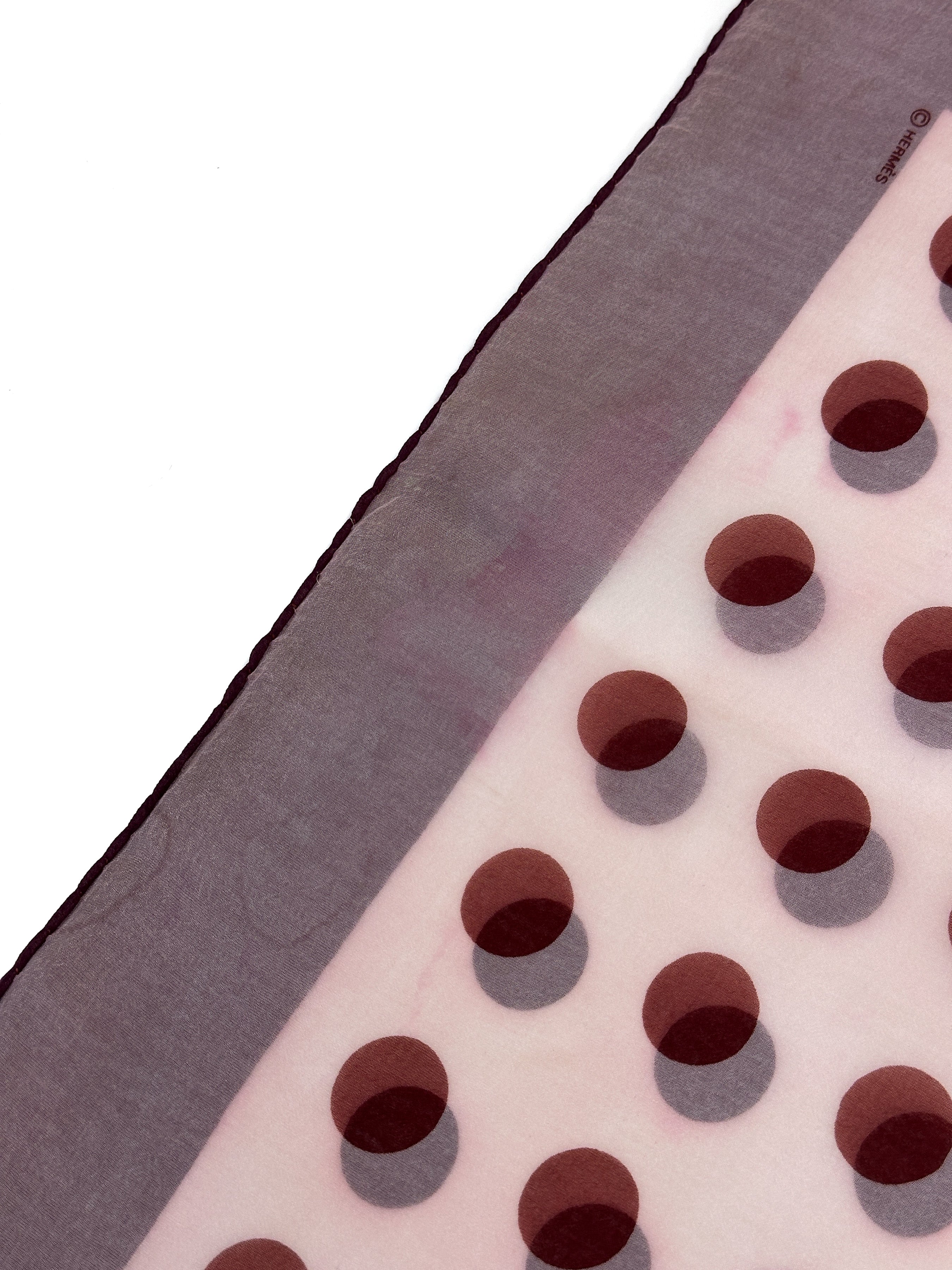 Hermès Polka Dot Double Face Mousseline 90