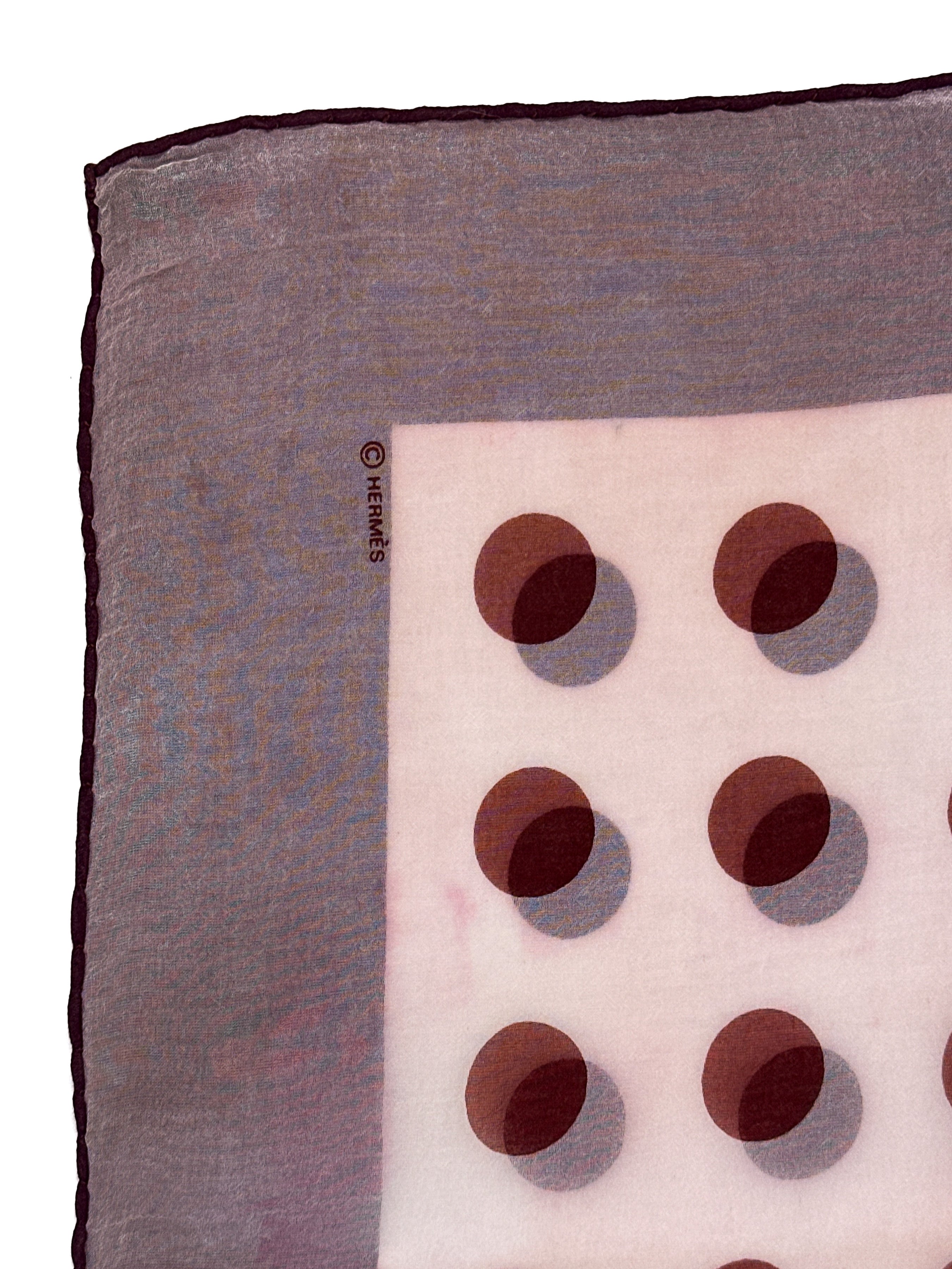 Hermès Polka Dot Double Face Mousseline 90