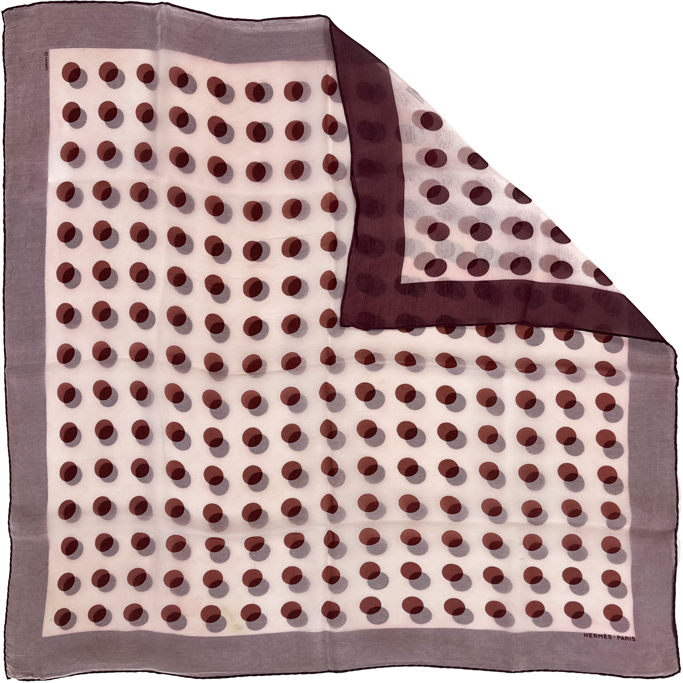 Hermès Polka Dot Double Face Mousseline 90