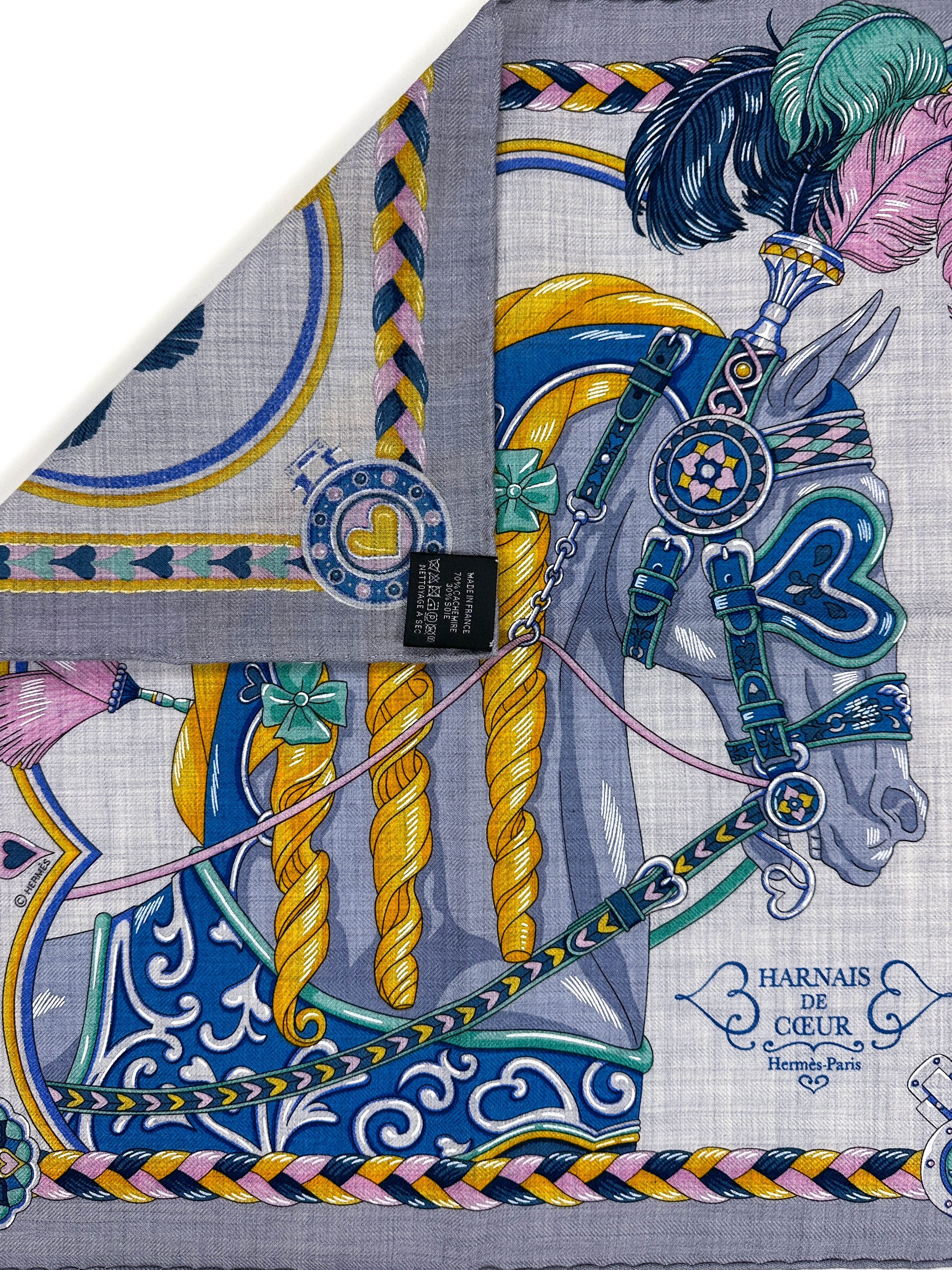 Hermès Harnais de Coeur Cashmere Silk 45